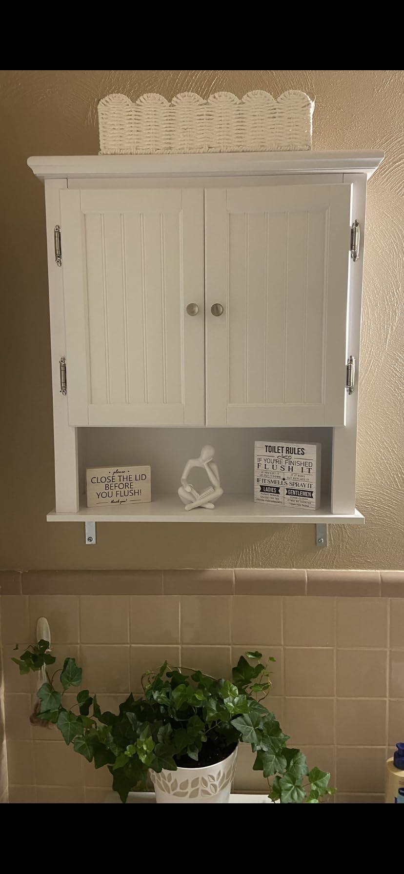 UTEX Bathroom Wall Cabinet Over Toilet, White Wall-Mounted Medicine Cabinet customer photo 1