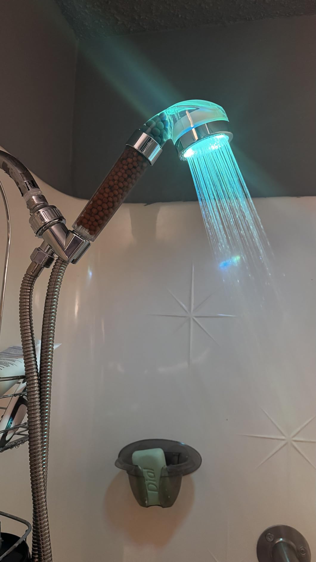 Vacto LED Handheld Shower Head Set with Filtration, Automatic 7-color Changing Shower Head Kit, High Pressure Handheld Shower Head with Hose and Bracket, Water Saving Showerheads with Filtration Beads customer photo 1