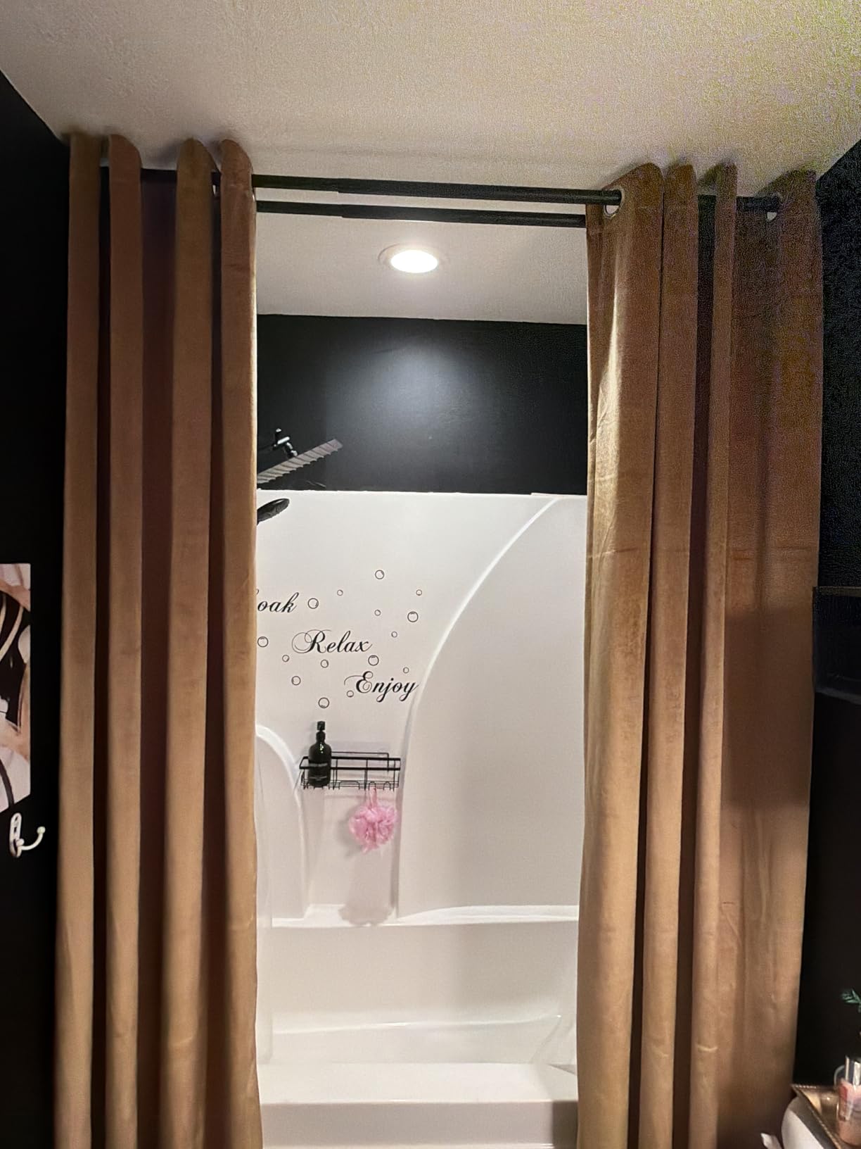 BULBUL Velvet Gold Grommet Blackout Curtains 84 inch Length for Living Room customer photo 2