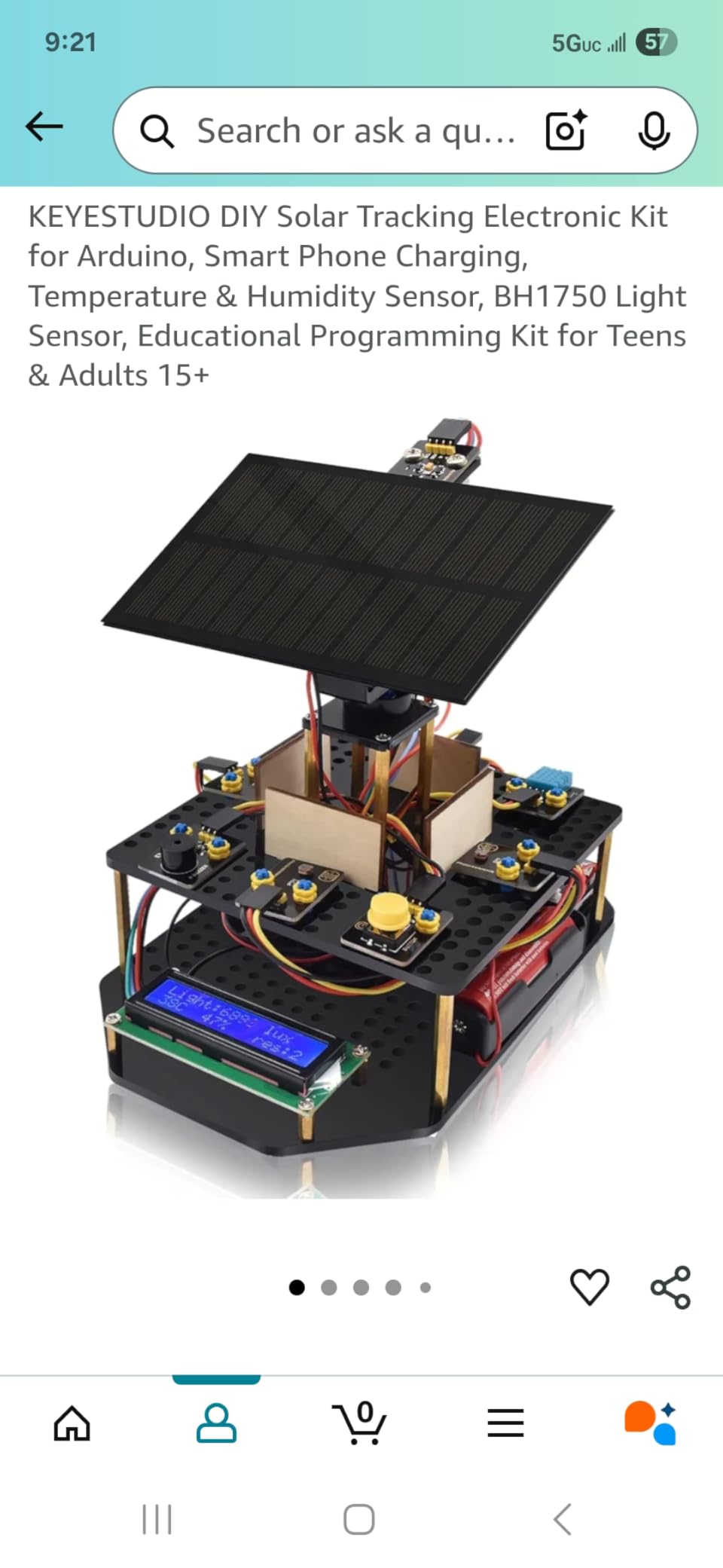 KEYESTUDIO DIY Solar Tracking Electronic Kit for Arduino, Smart Phone Charging, Temperature & Humidity Sensor, BH1750 Light Sensor, Educational Programming Kit for Teens & Adults 15+ customer photo 1