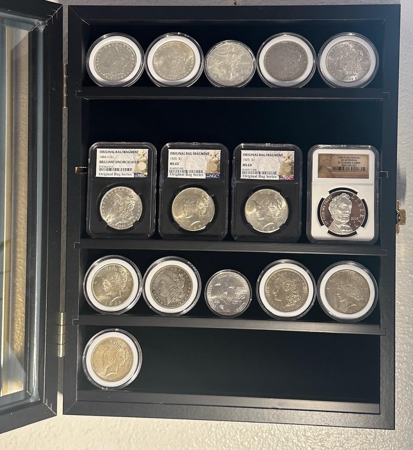 Small Military Challenge Coin Display case for Badges & Ribbons Black customer photo 1