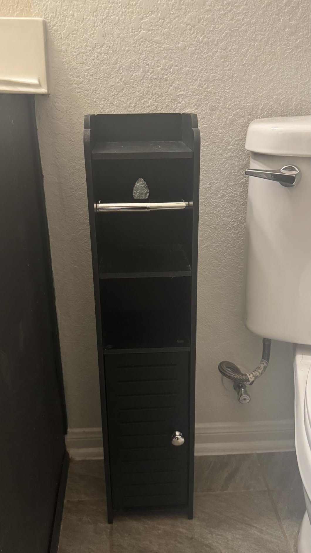 AOJEZOR Toilet Paper Holder Stand: Small Space Bathroom Storage for Renters customer photo 1