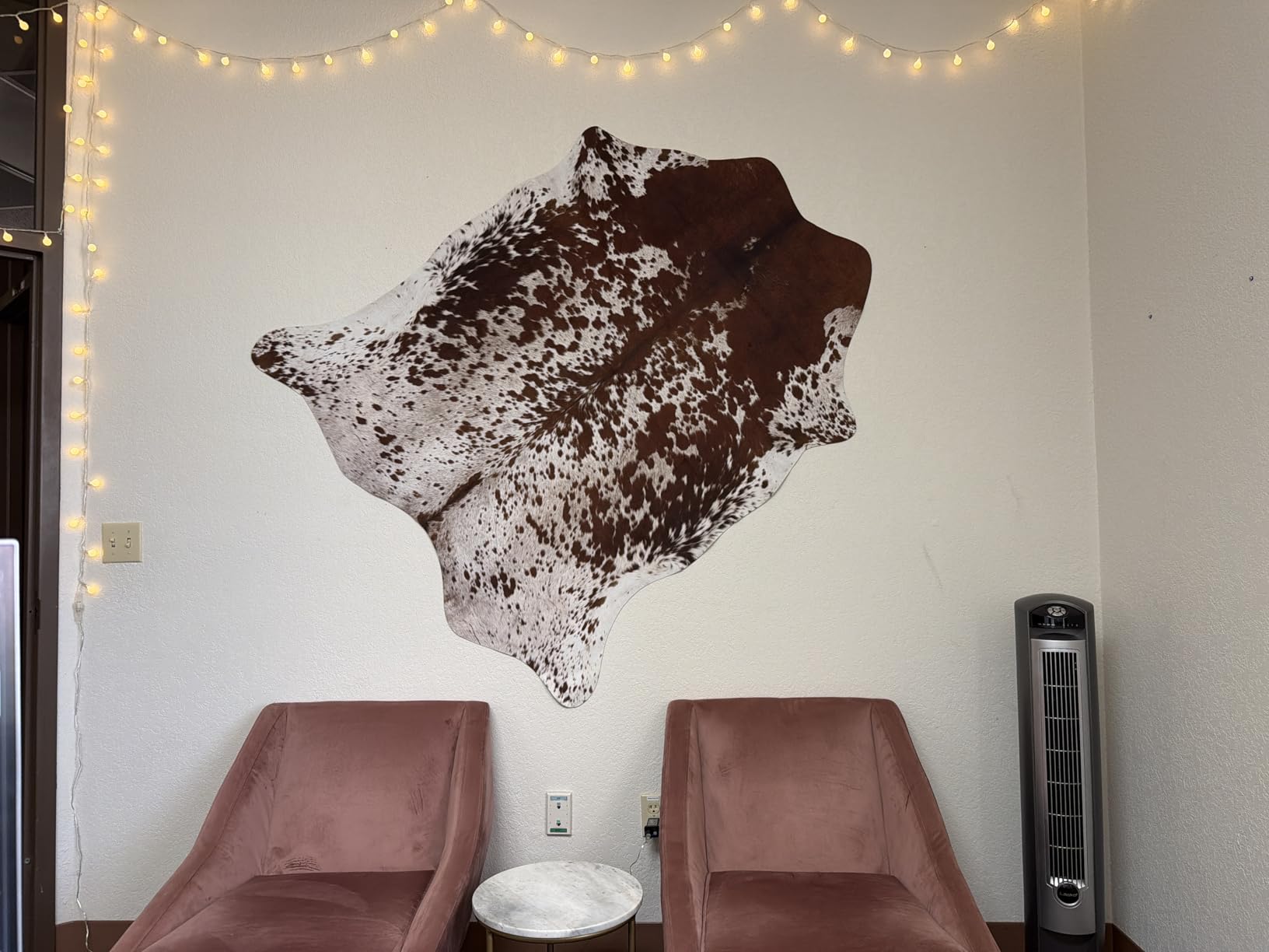 Easycozy Faux Cowhide Large Cow Print Rug - 4.7 x 5.2 Feet, Thickened Elastic for Bedroom, Living Room, Home Office, Western Decor customer photo 2