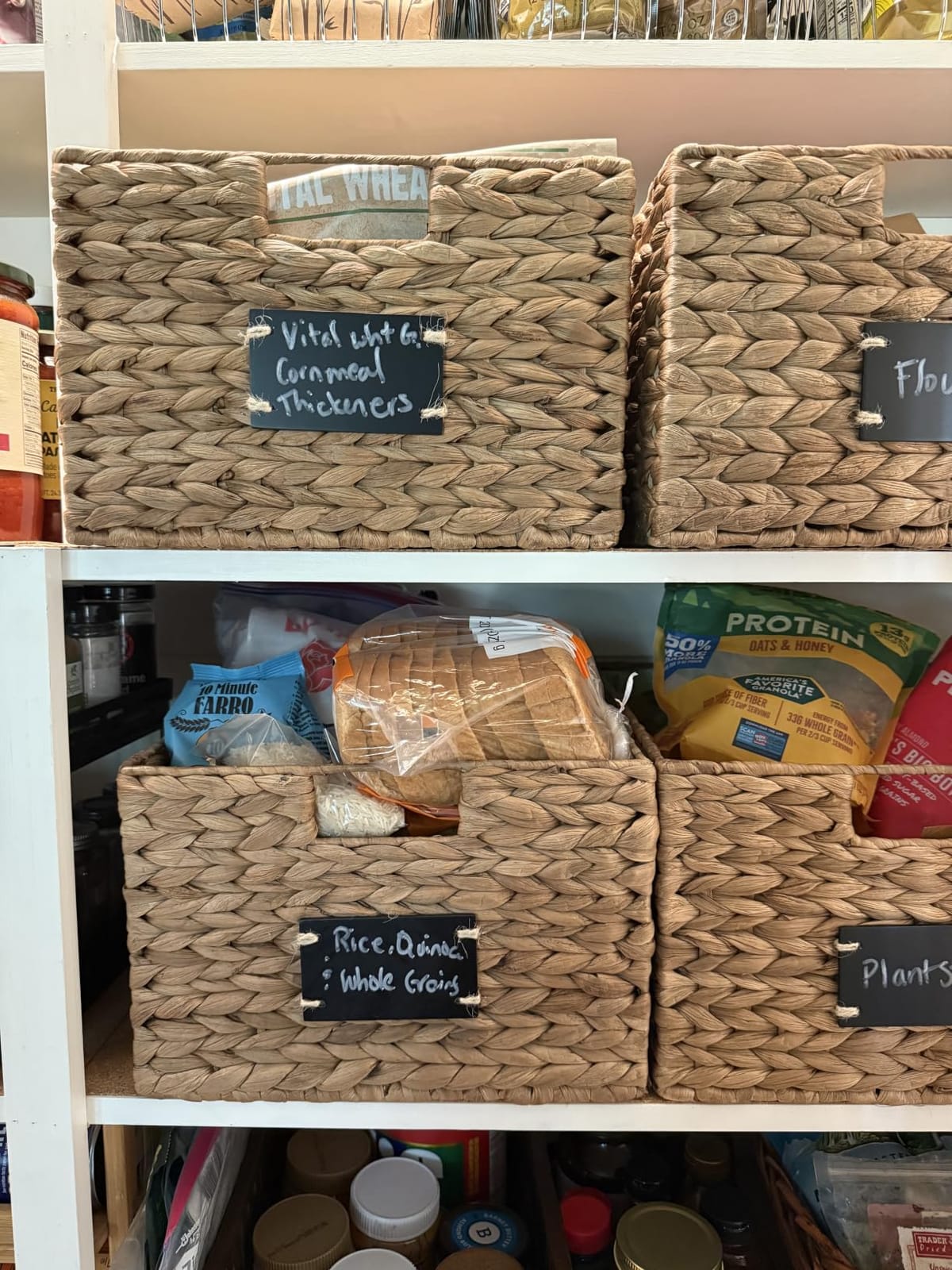 Best Choice Products Set of 4 16x12in Large Water Hyacinth Pantry Baskets, Woven Organizers w/Chalkboard Label, Chalk Marker - Natural customer photo 2