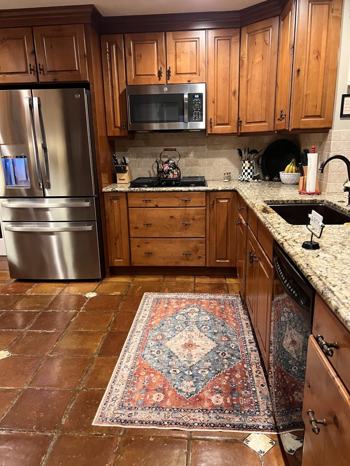 Lahome Felice Boho Tribal 5x7 Washable Living Room Bedroom Rug, Oriental Soft Dining Room Rugs for Under Table, Large Distressed Printed Carpet for Entryway Kitchen Playroom (Rust/Dull Teal,5x7ft) customer photo 1