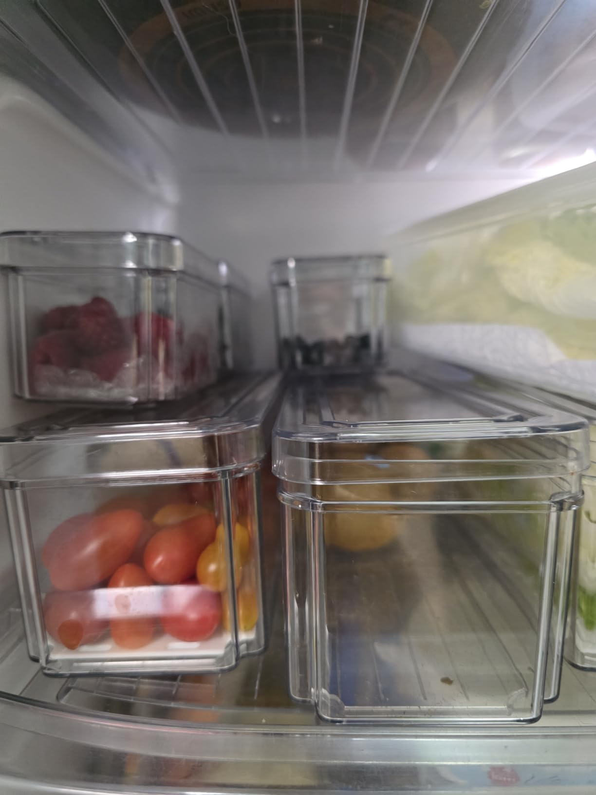 POMEAT 10 Pack Fridge Organizer, Stackable Refrigerator Organizer Bins with Lids, Produce Fruit Storage Containers for Storage Clear for Food, Drinks, Vegetable Storage customer photo 2