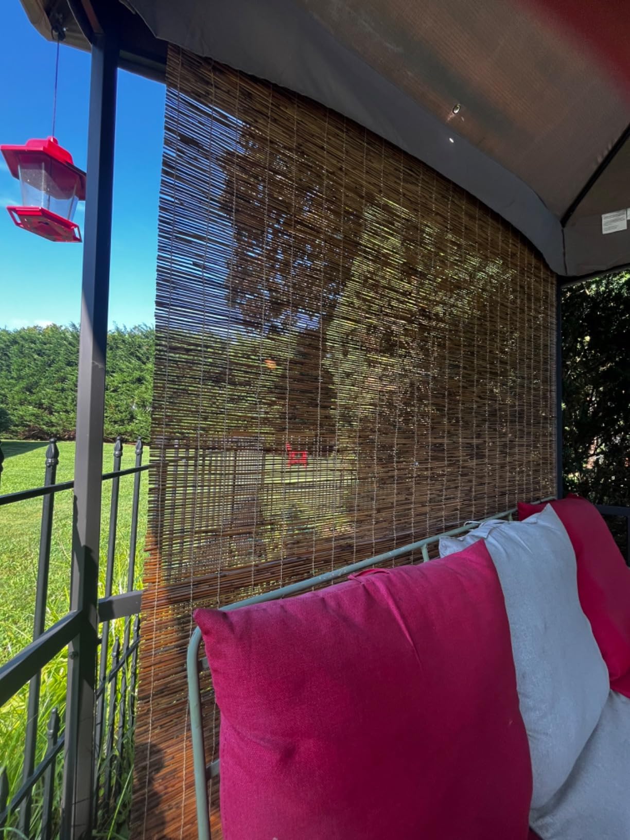 Forever Bamboo Light-Filtering Cord-Free Bamboo Reed Roll-Up Blind Shades for Windows Manual Roman Blinds Coffee 48 in W x 72 in H customer photo 1