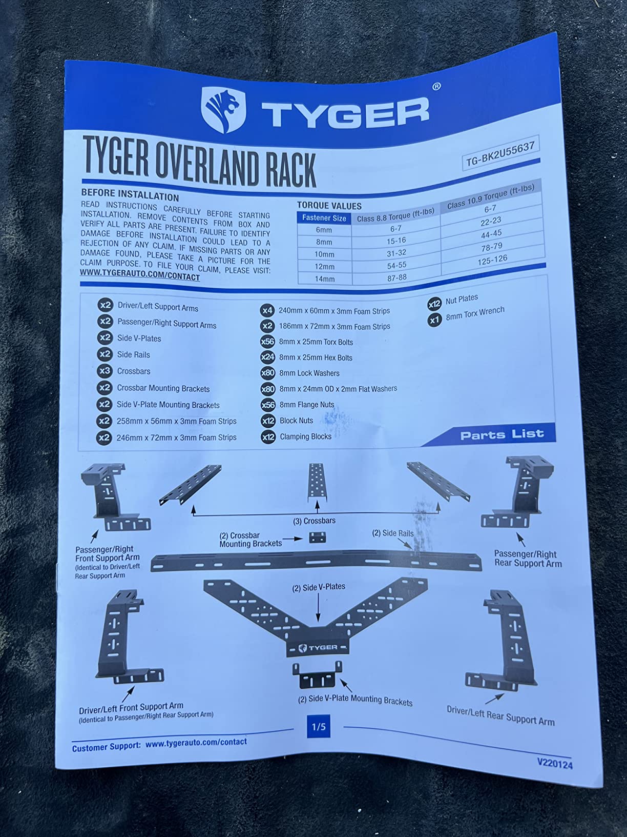 Tyger Auto Plate Style Overland Bed Rack for Full-Size Pickup Trucks | Compatible with Ram 1500 & HD, Ford F-Series, Silverado, Sierra, Titan & XD (see image for size chart) | TG-BK2U55637, Black customer photo 2