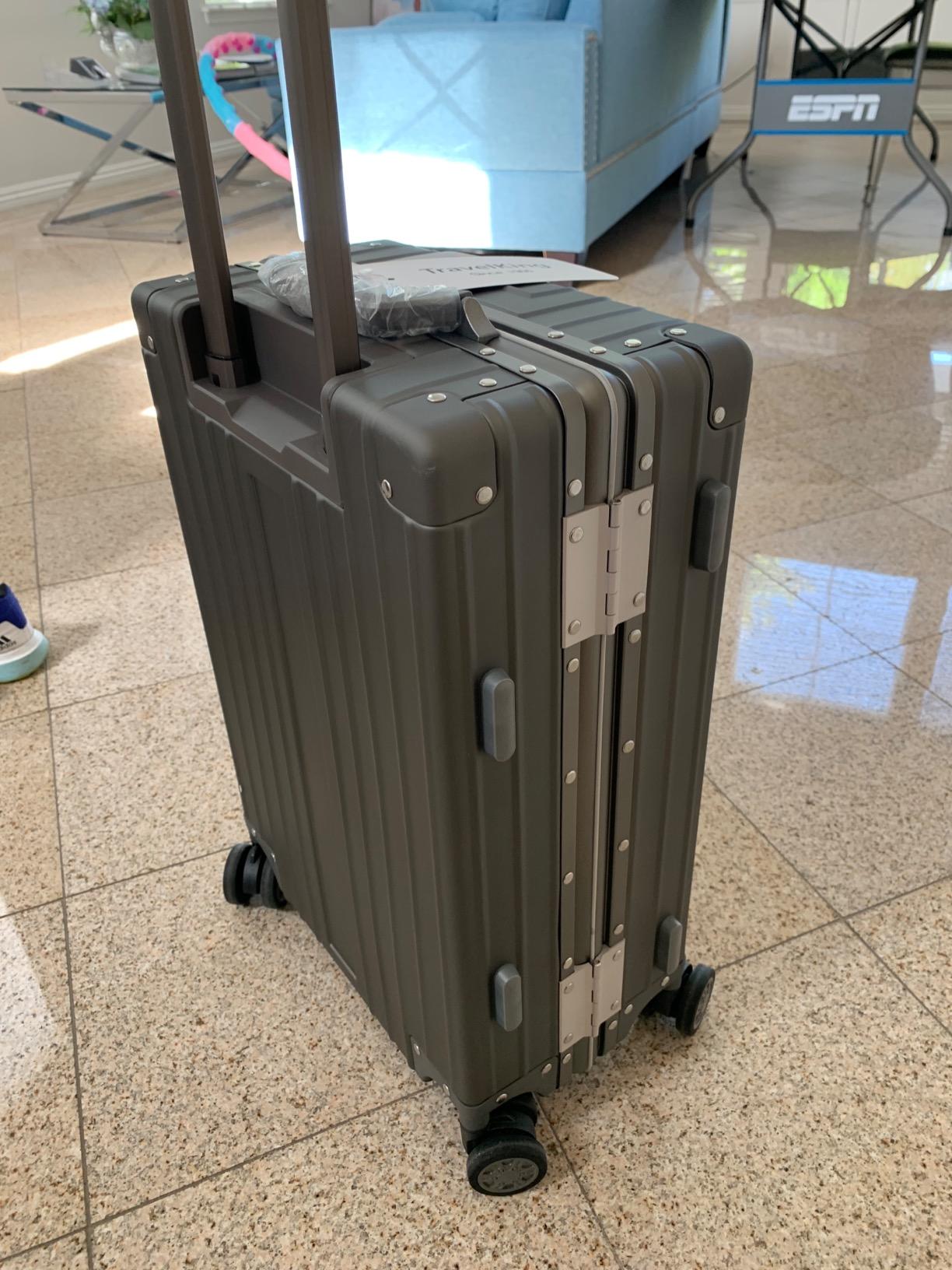 TRAVELKING All Aluminum Luggage with TSA Locks Metal Hard Shell Zipperless Spinner Alloy Metal Suitcase (Cool Metallic, 24 Inch) customer photo 2