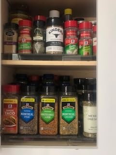 Oizeir 3-Tier Expandable Spice Rack Organizer for Cabinet, White/Grey customer photo 2
