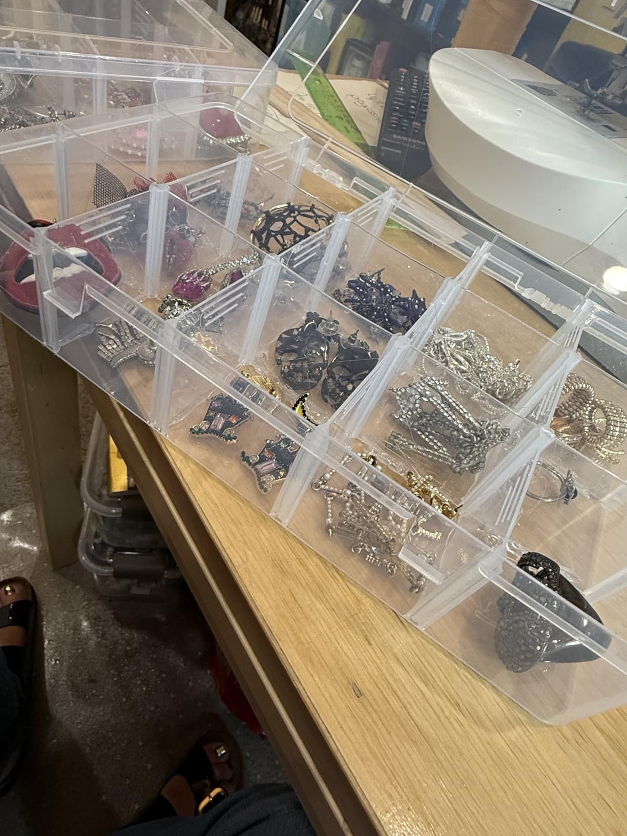 Hlotmeky Plastic Organizer Box with Dividers Bead Organizer 15 Large Grids Tackle box Organizer Clear Snackle Box Container customer photo 1