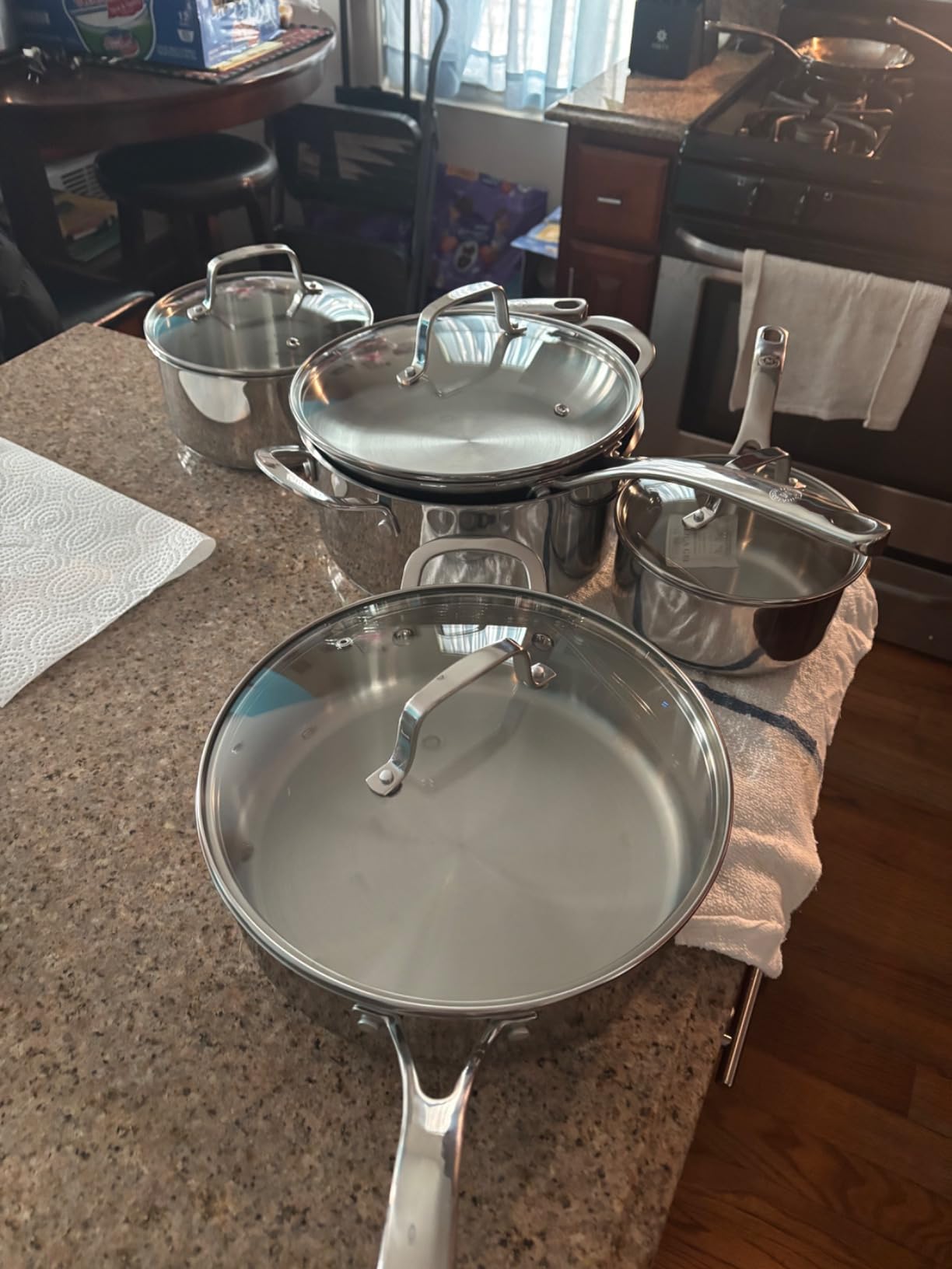 Martha Stewart Castelle 10 Piece 18/8 Durable Stainless Steel Induction Safe Non-Toxic Triply Bottom Kitchen Pots and Pans Cookware Set - Dishwasher Safe customer photo 2
