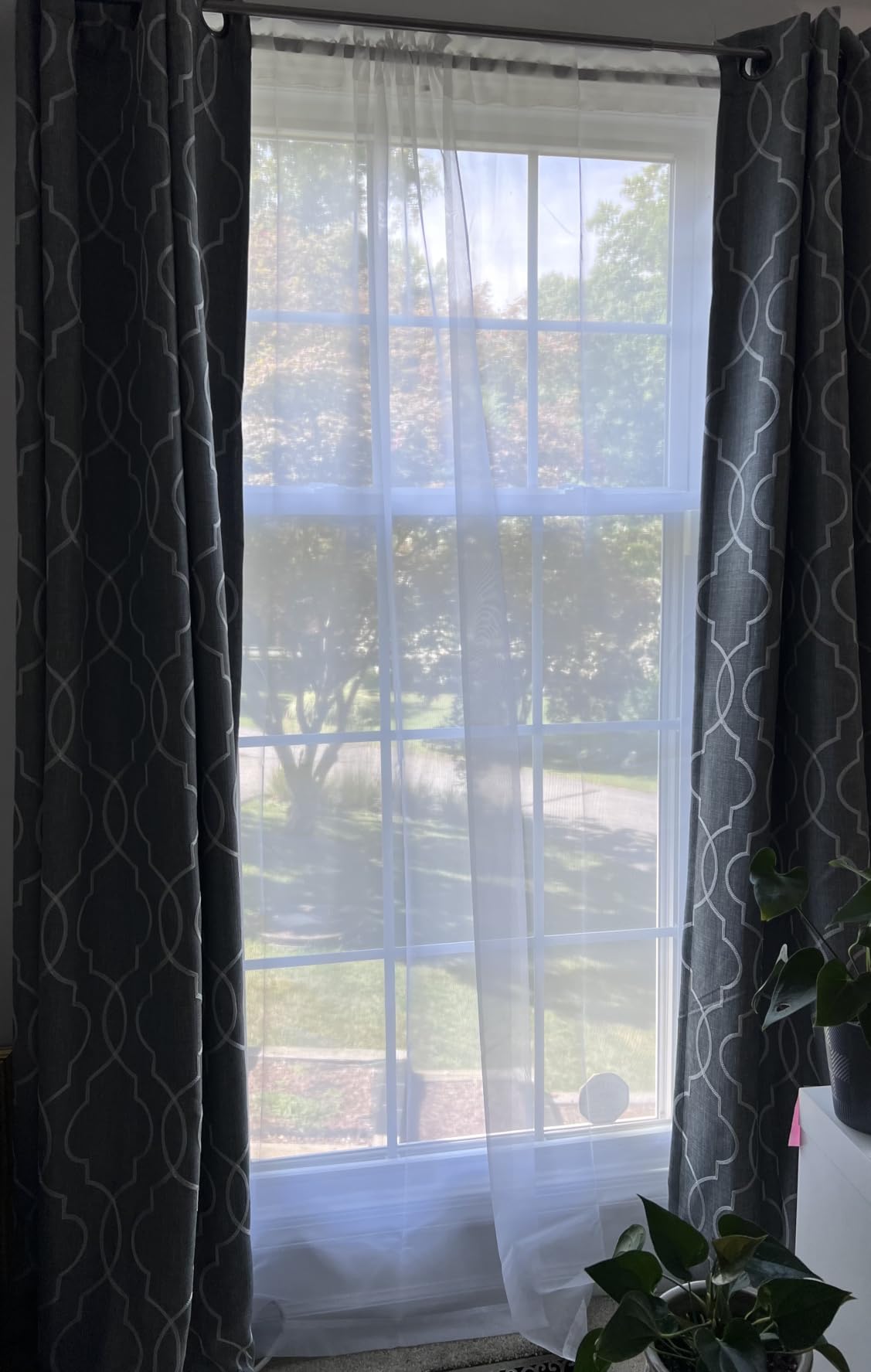 OWENIE White Sheer Curtains 84 inches Long 2 Panels Set, Sheer White Curtains for Living Room/Bedroom, Rod Pocket Voile Sheer Panel Drapes, 2pcs, Each 42