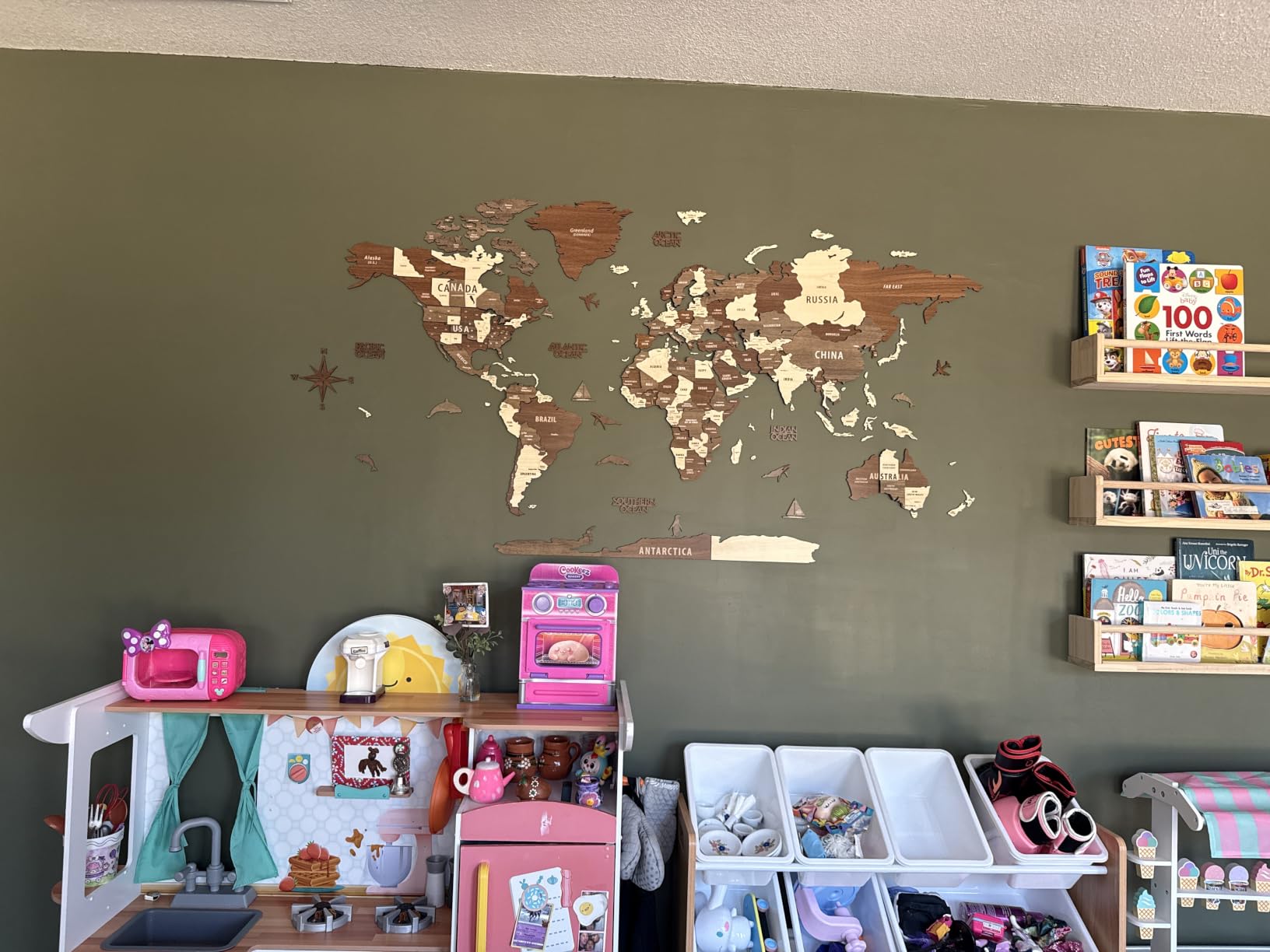 Colorfull Worlds, Multilayer 3D Wooden World Map, Travel Map States and Capitals, Wall Decor For New House, Gift For Travelers, Office Decor, Birthday Present,Living Room Decoration (M, Mixed) customer photo 1