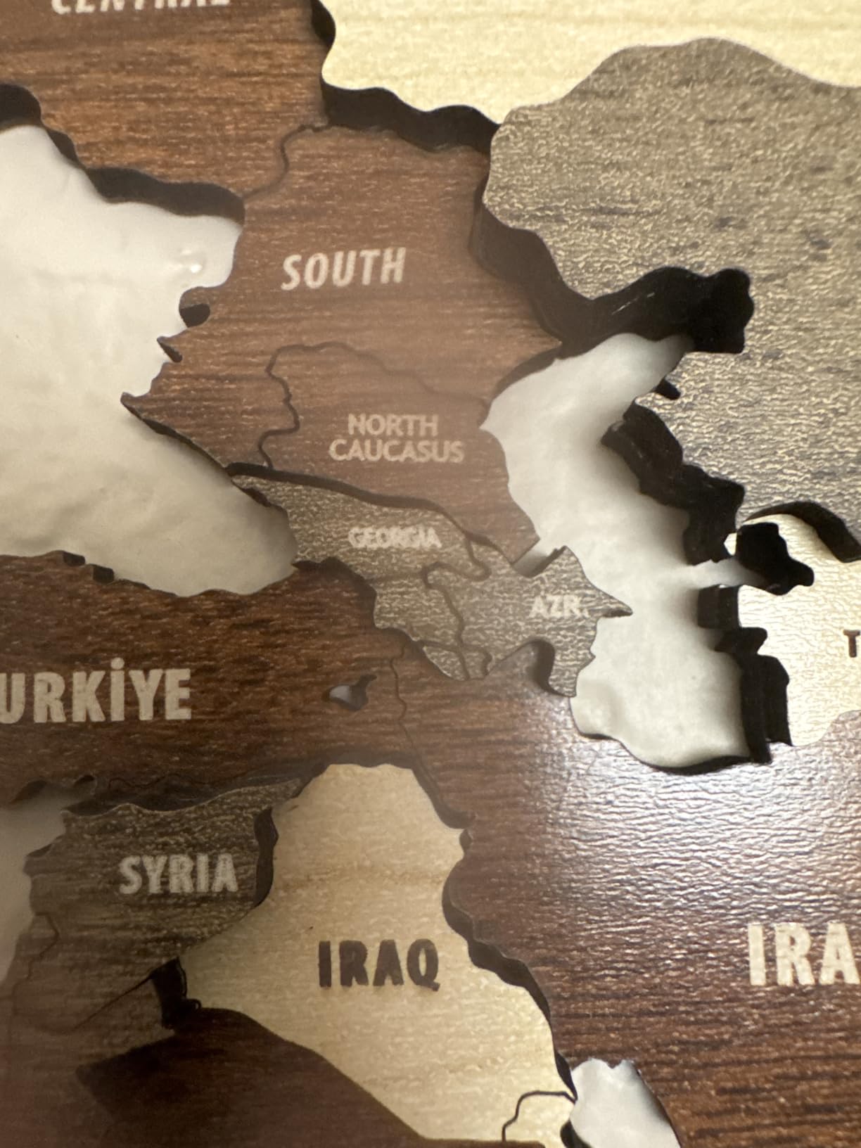 Colorfull Worlds, Multilayer 3D Wooden World Map, Travel Map States and Capitals, Wall Decor For New House, Gift For Travelers, Office Decor, Birthday Present,Living Room Decoration (M, Mixed) customer photo 2