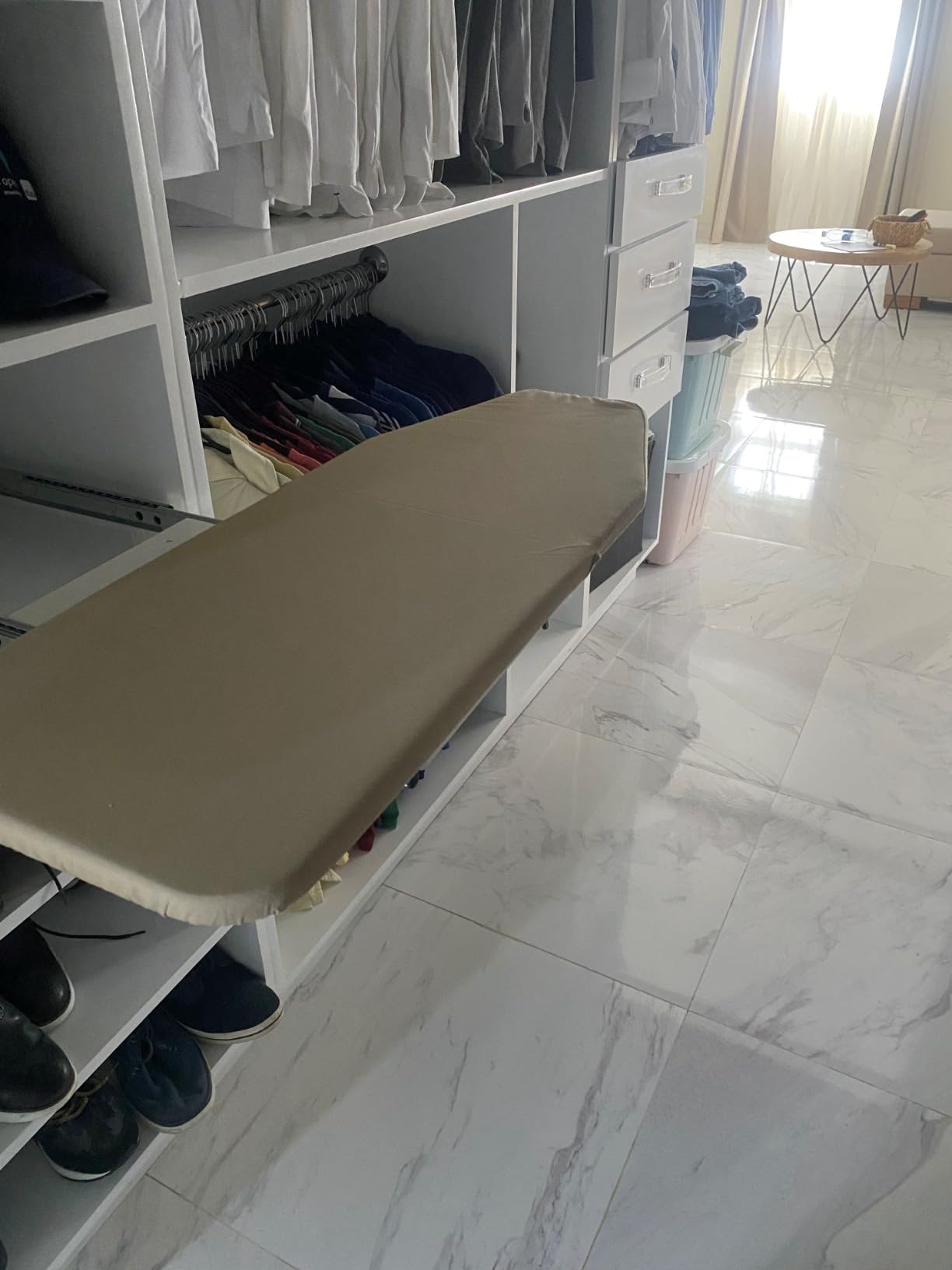 Hiding Ironing Board Foldable Ironing Station in Cabinet for Apartment & Small Room | Sturdy Folding Board, Easy-Release Lever(Gray) 11.8 (W) x 5.5 (H) x Length 16.9 (L) customer photo 1
