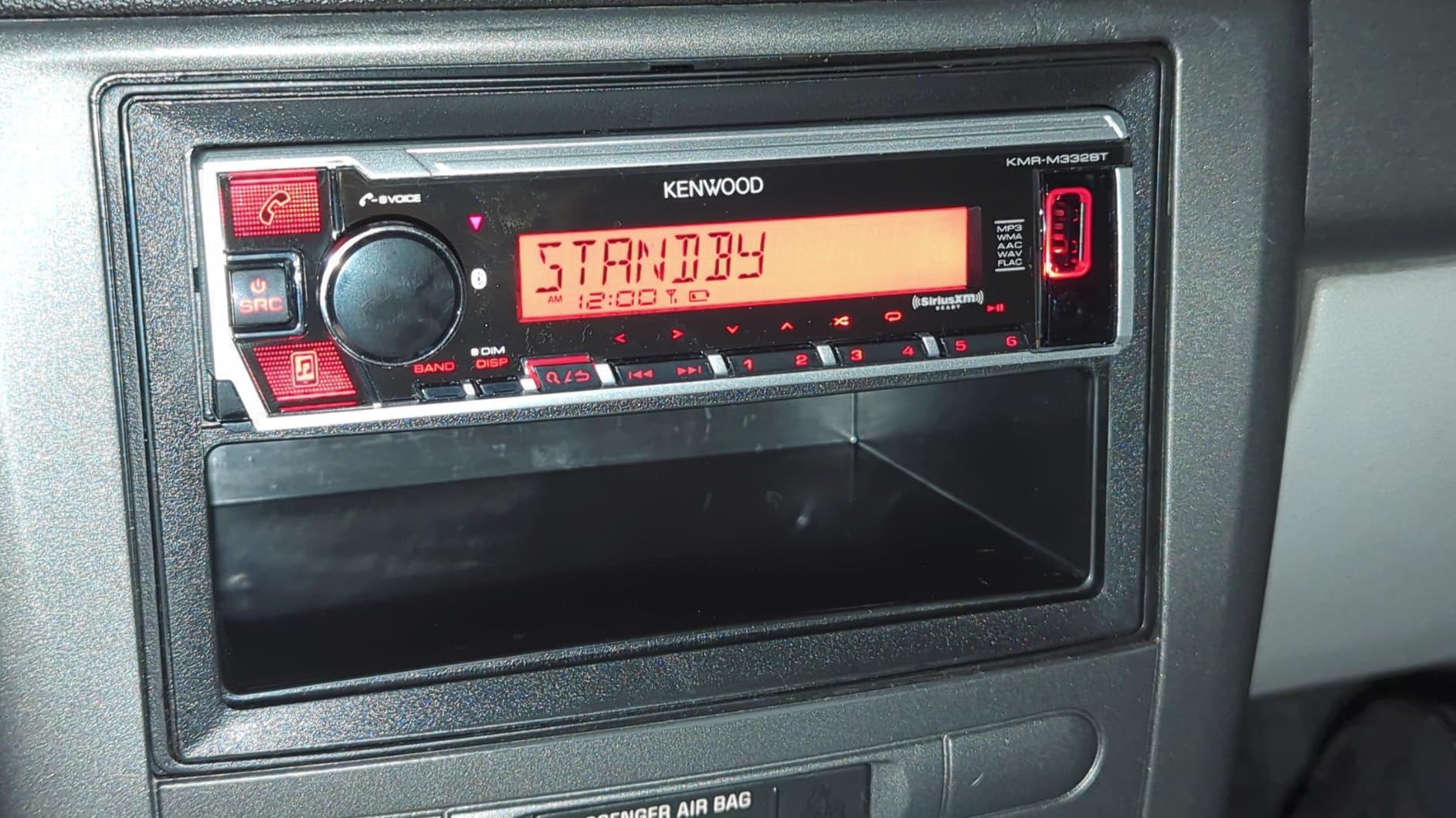 KENWOOD KMR-M332BT Car & Marine Stereo - Single Din, Bluetooth Audio, USB MP3, Aux in, AM FM Radio SiriusXM Ready, Weatherproof, Multi Color Illumination customer photo 1