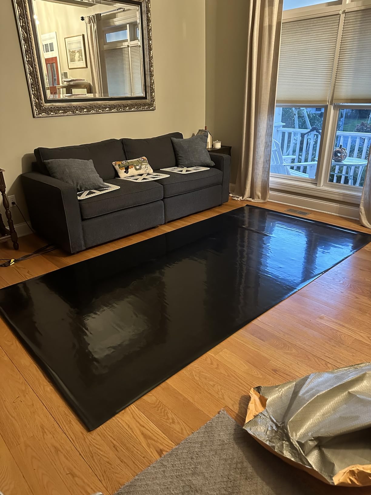 ProStep by FlooringInc Reversible Marley Dance Floor Roll, Portable Roll Out Vinyl Dance Flooring for Ballet, Jazz, Modern, Home Studio Practice, 1.2mm Thick, 5.25' x 15' (78.75 sq ft), Black/Black customer photo 1