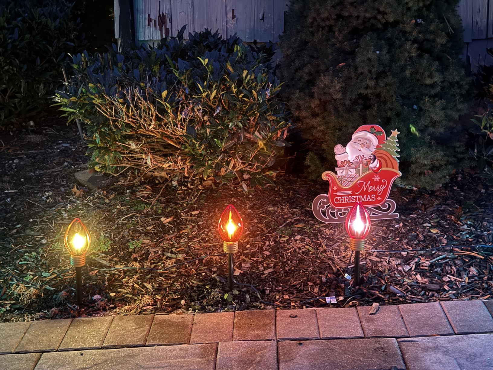 Jumbo C9 Christmas Pathway Lights Outdoor - 8.5 Feet 5 LED C9 Walkway Light customer photo 1