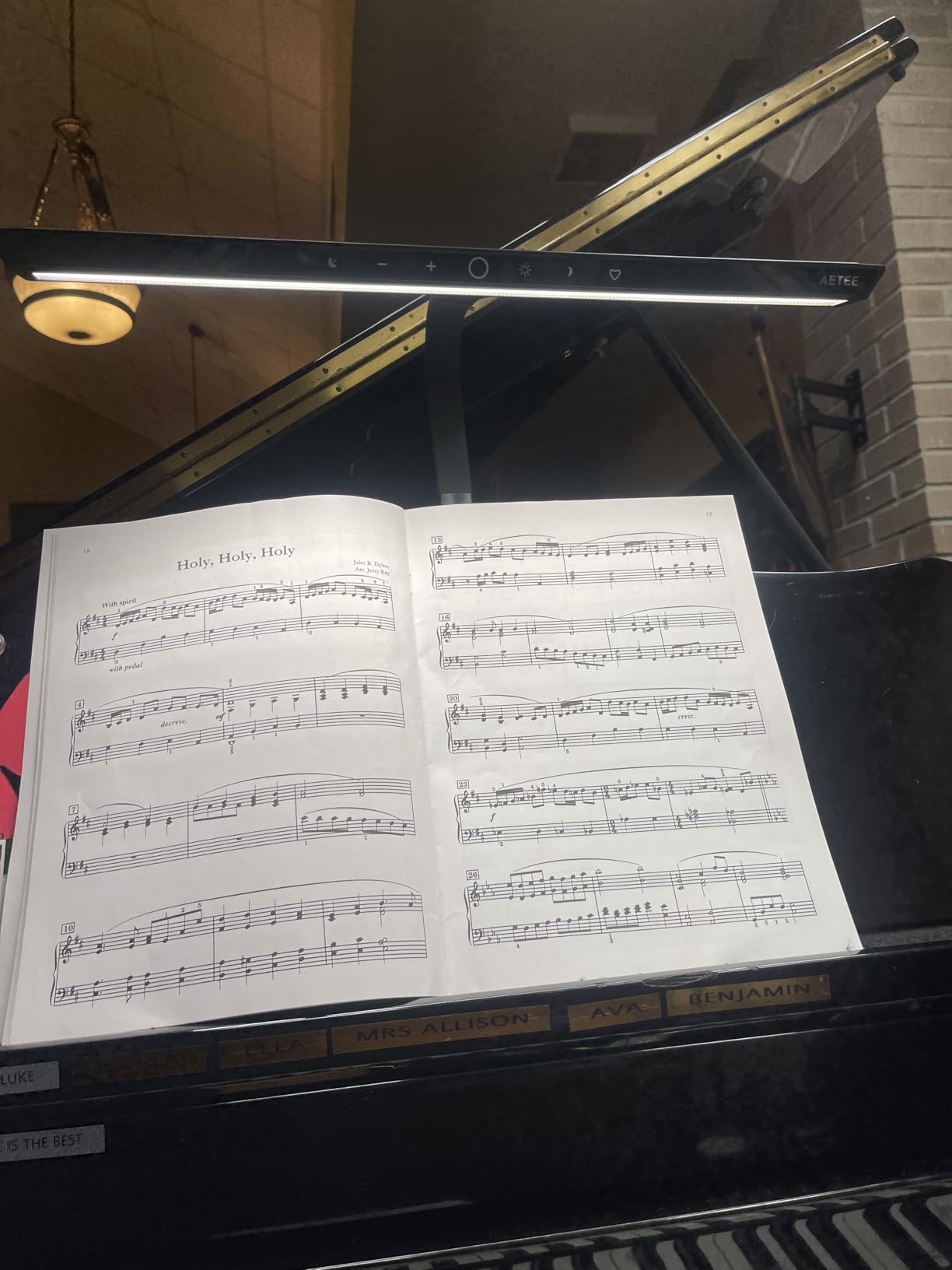 Piano Light for Digital Piano and Grand Piano, Professional Led Clip lamp with Ambient Light, Favorite Mode,Piano Lamps for Sheet Music, Eye-Care 5 Levels Color Temperatures 5 Levels Dimming customer photo 1
