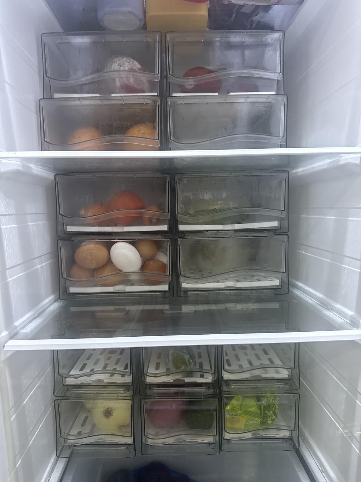 Diskary Fridge Organizer, Stackable Refrigerator Organizer Bins, Reusable Food Storage Containers, Fridge Drawer Organizer in Home Kitchen, Barbecue Shop, Restaurant, BPA-Free (2 Drawers, Large) customer photo 2