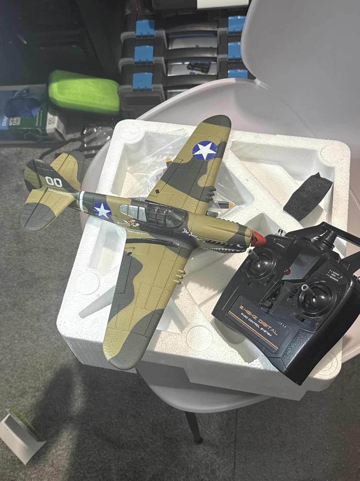 LEAMBE RC Plane 4 Channel Remote Control Airplane - Ready to Fly P-40 Warhawk RC Airplane for Beginners Adult with Xpilot Stabilization System & One Key Aerobatic customer photo 2