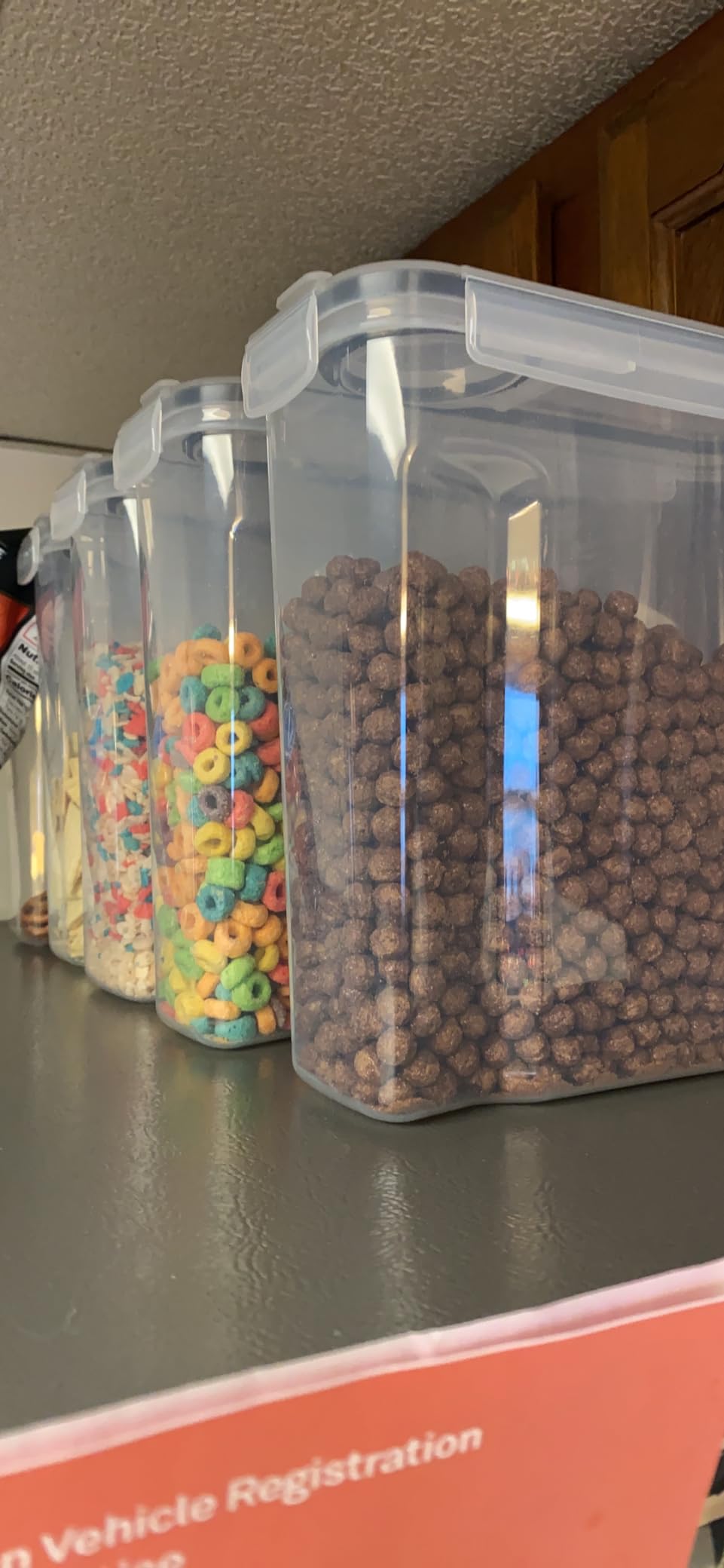 6 Pack Airtight Cereal Food Storage Container - BPA Free Plastic Kitchen and Pantry Organization Canisters for, Dry Pet Food, Flour, Sugar, Rice, Nuts, Snacks & More (135.5 Oz) Labels & Chalk Marker customer photo 1