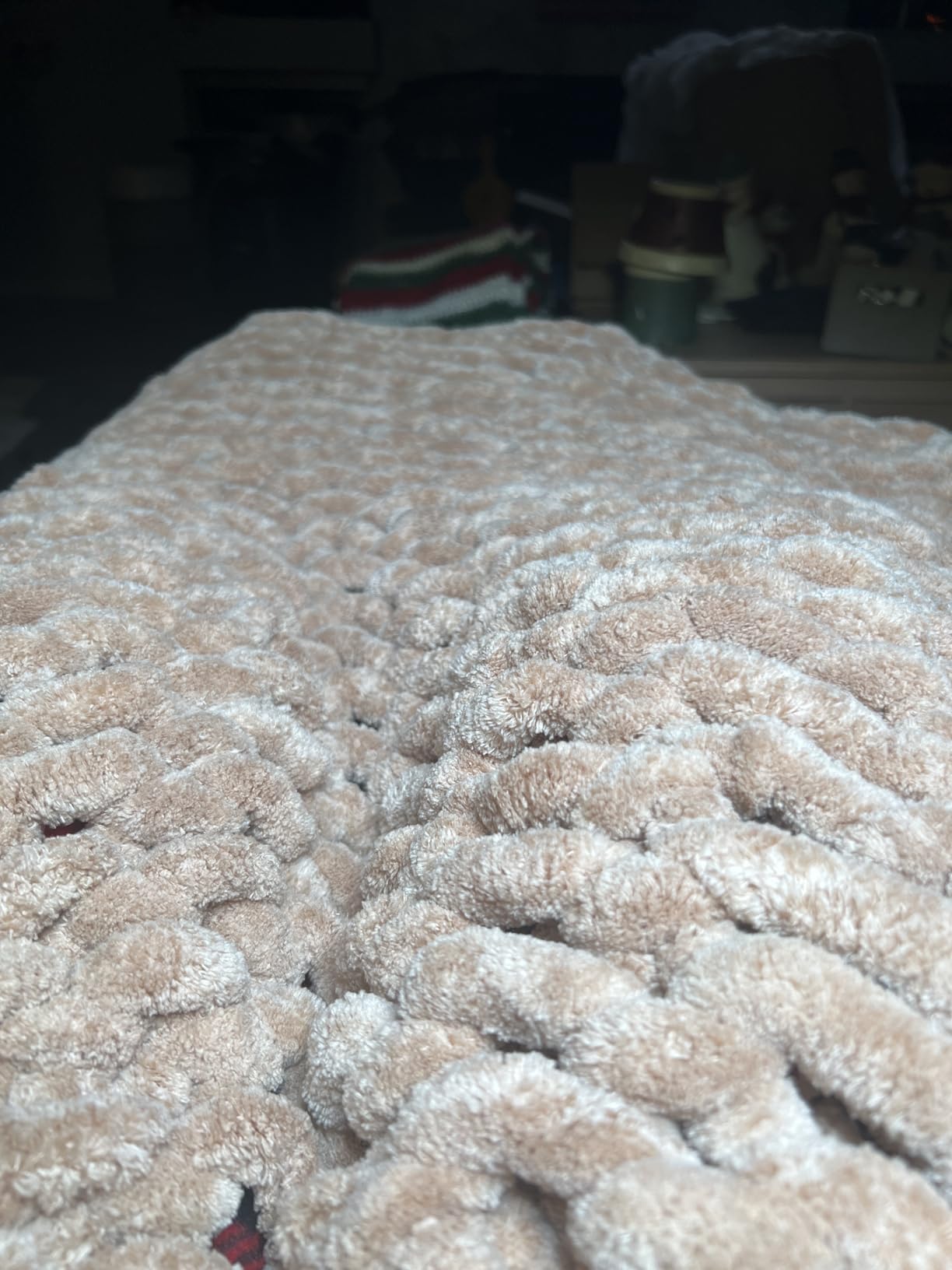 Maetoow Chenille Chunky Knit Throw Blanket,Handmade Home Decor,40×50,Cream customer photo 2