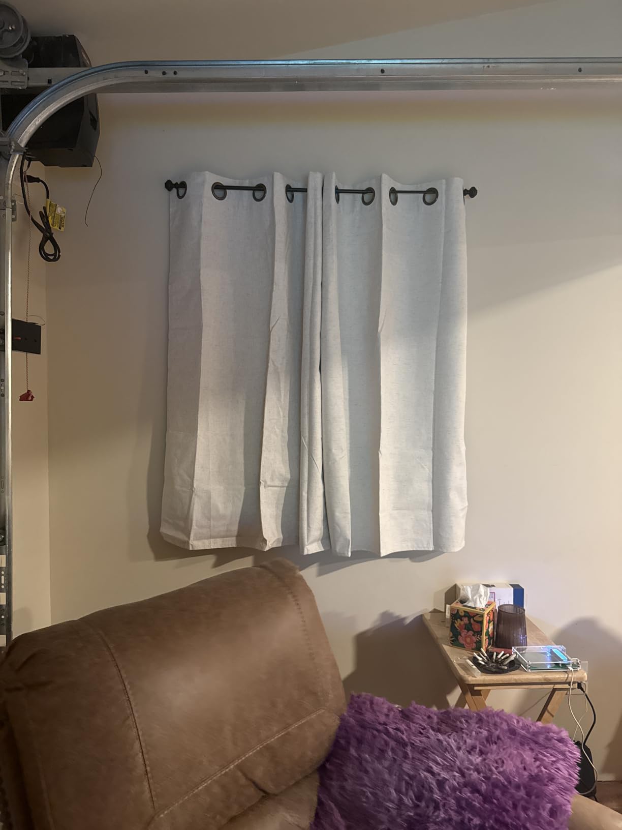 NICETOWN Natural 100% Blackout Linen Curtains 84 inch Long Burg for Living Room, 2 Panels, 52