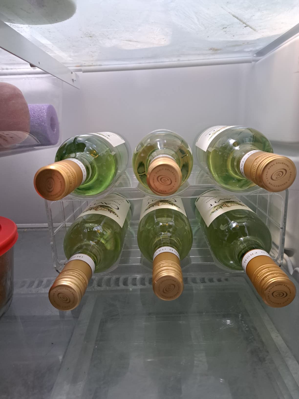 BOPai Clear Wine Racks for Refrigerator, Water Bottle Organizer, 6 Bottles customer photo 1