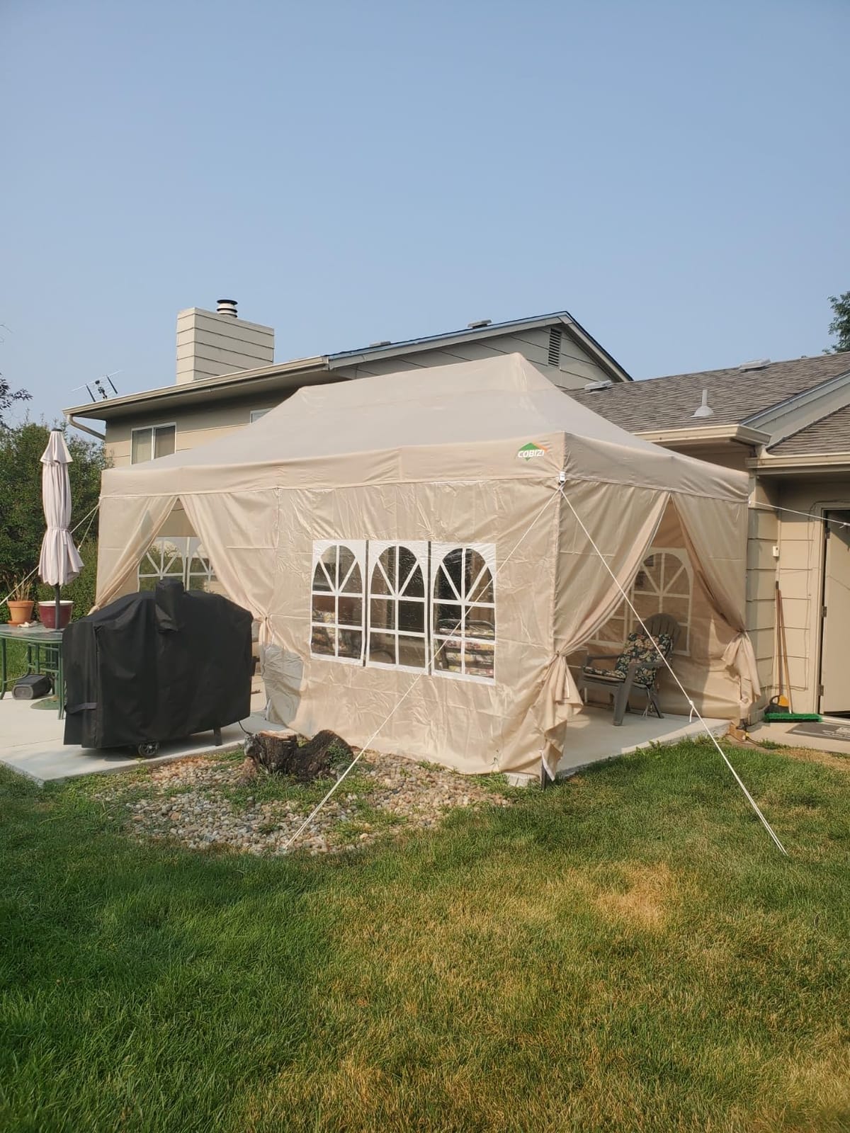 COBIZI 10x20 Heavy Duty Pop Up Canopy Tent with Sidewalls, Easy Up Canopy | Commercial, Outdoor Wedding Party Tents for Party, Waterproof Gazebo, All Season, with Roller Bag, Frame Thickened, White customer photo 2