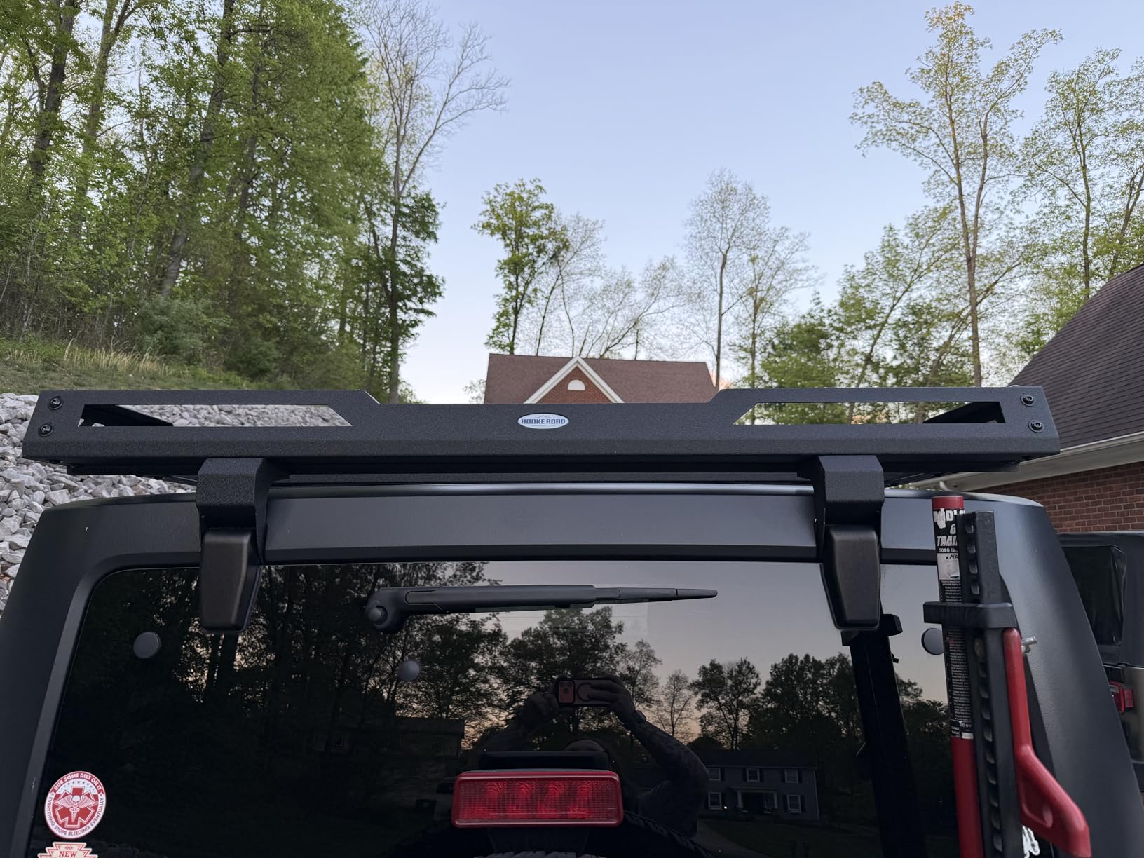 Hooke Road for Jeep JK Roof Rack Cargo Basket for 2007-2018 Jeep Wrangler JK Unlimited 4-Door Hardtop Heavy Duty Steel Luggage Carrier customer photo 1