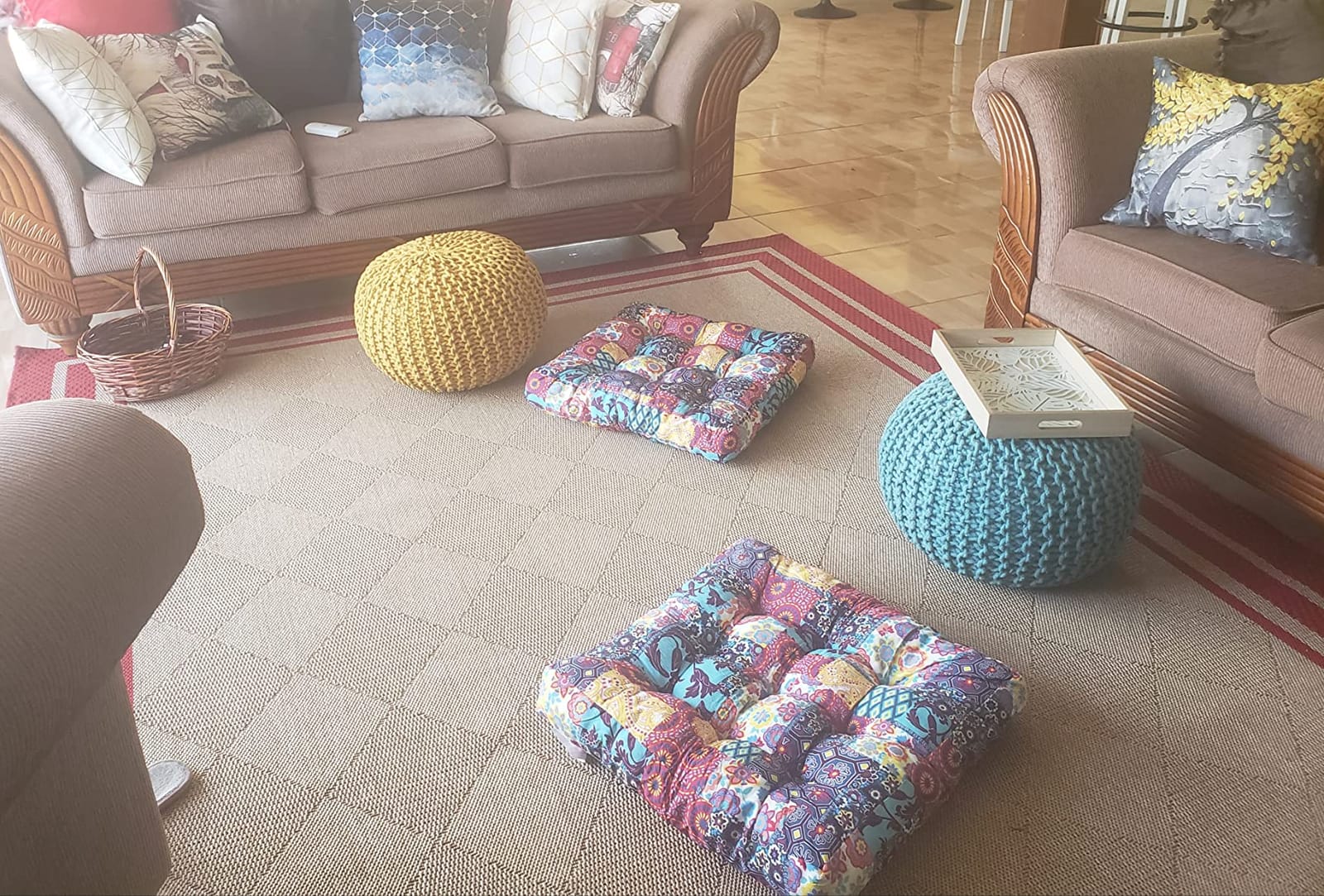 Codi Square Floor Cushions, Large Boho Pillow Seating for Adults, 22Inch customer photo 2