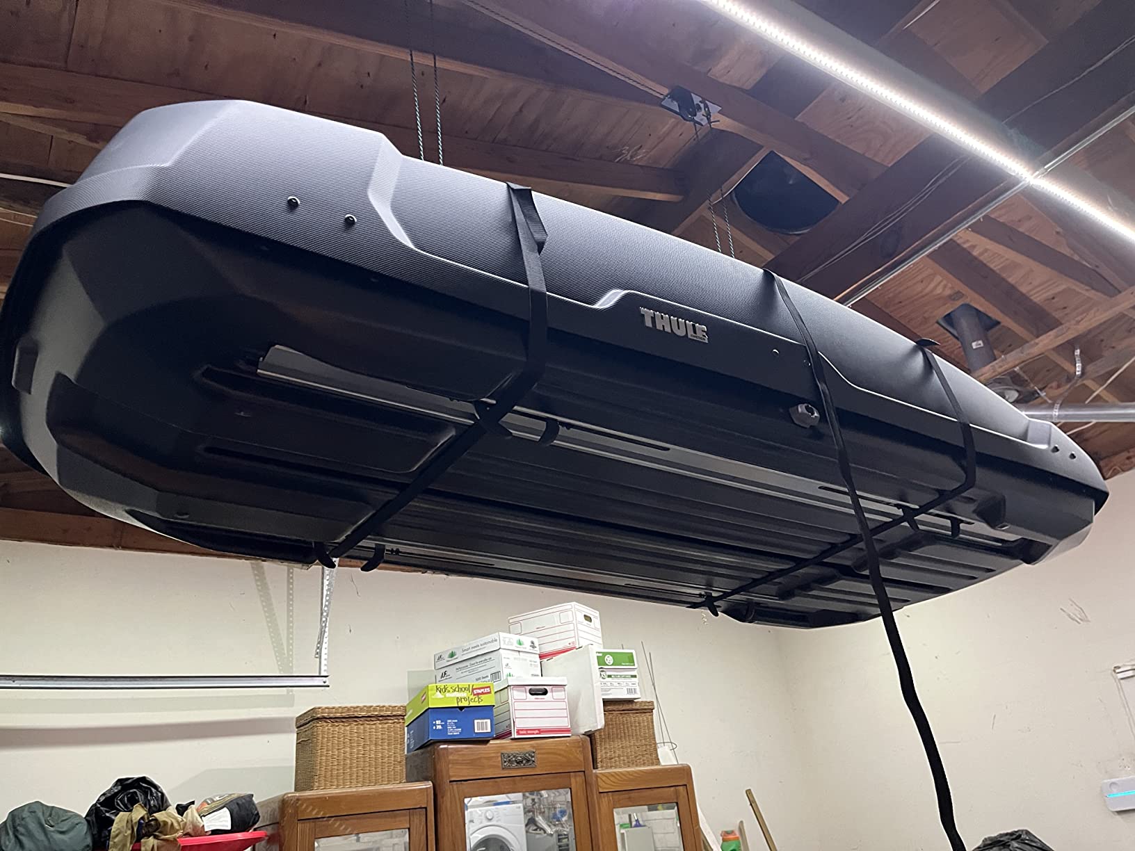 Teal Triangle Cargo Box Hoist, Garage Pulley Lift System, Holds 150 lb customer photo 1