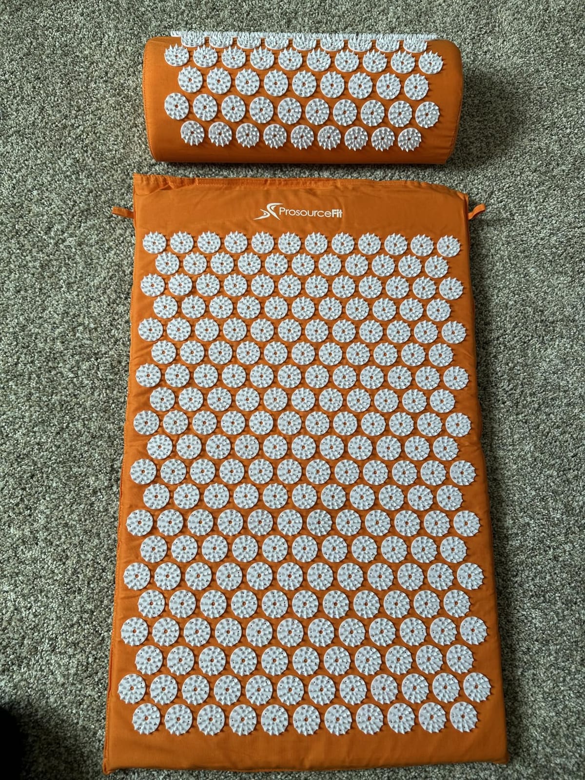 ProsourceFit Acupressure Mat and Pillow Set for Back/Neck Pain Relief and Muscle Relaxation, Large - Black/Black customer photo 2