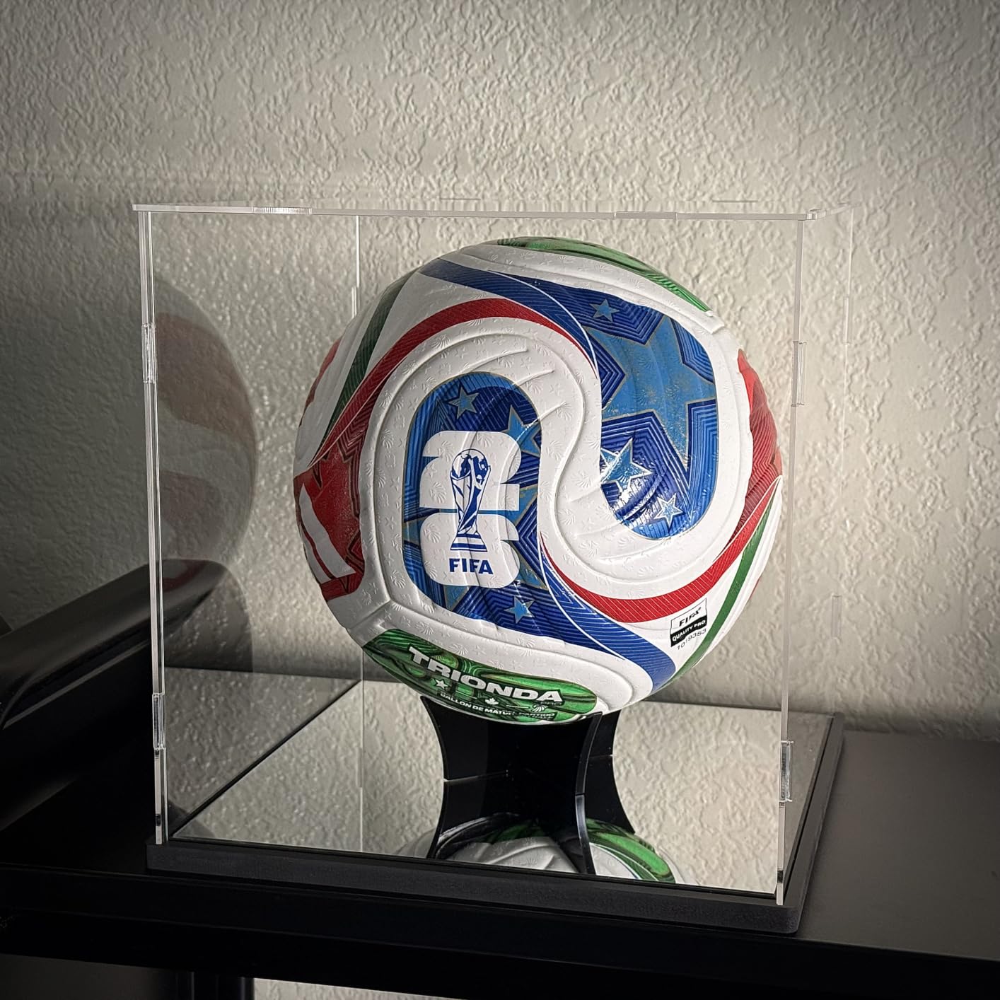 Football Helmet Display Case Full Size, Clear Acrylic Case with Black Base customer photo 2