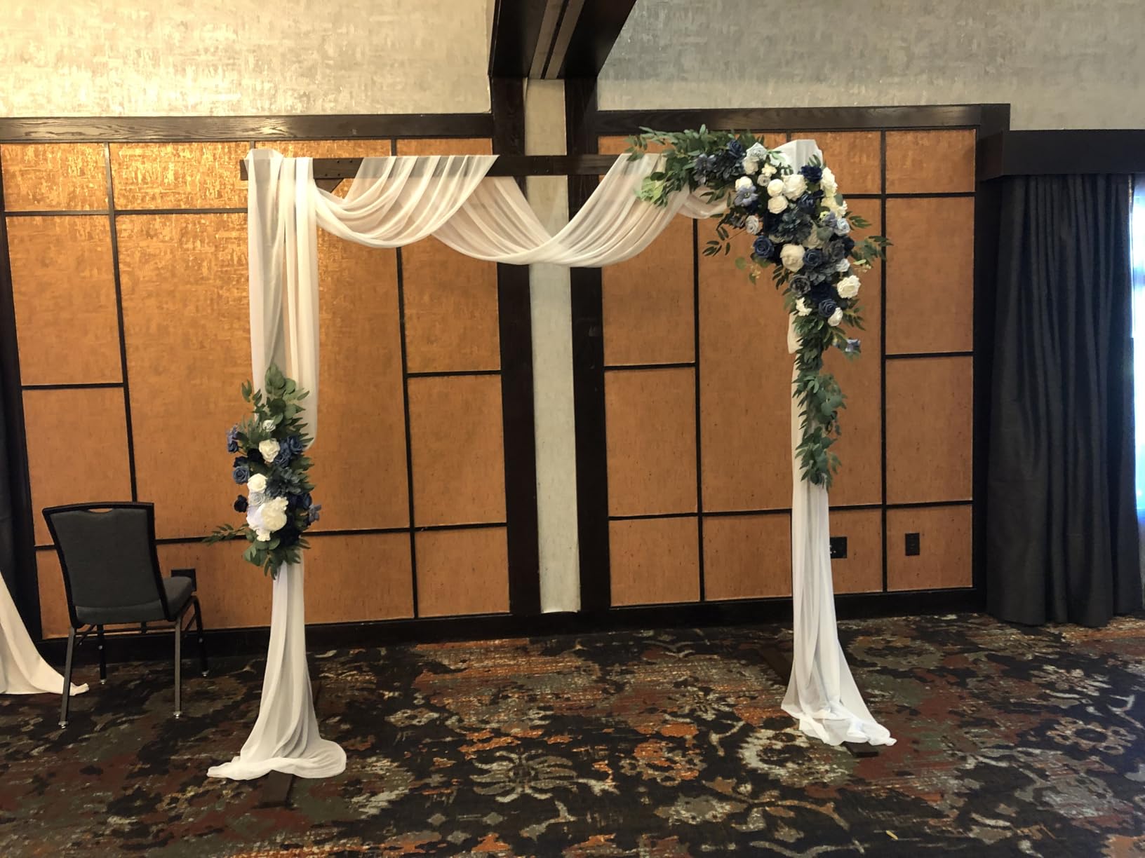 Ling's moment Wedding Arch Kit, Green Flowers & Sheer Drapes customer photo 1