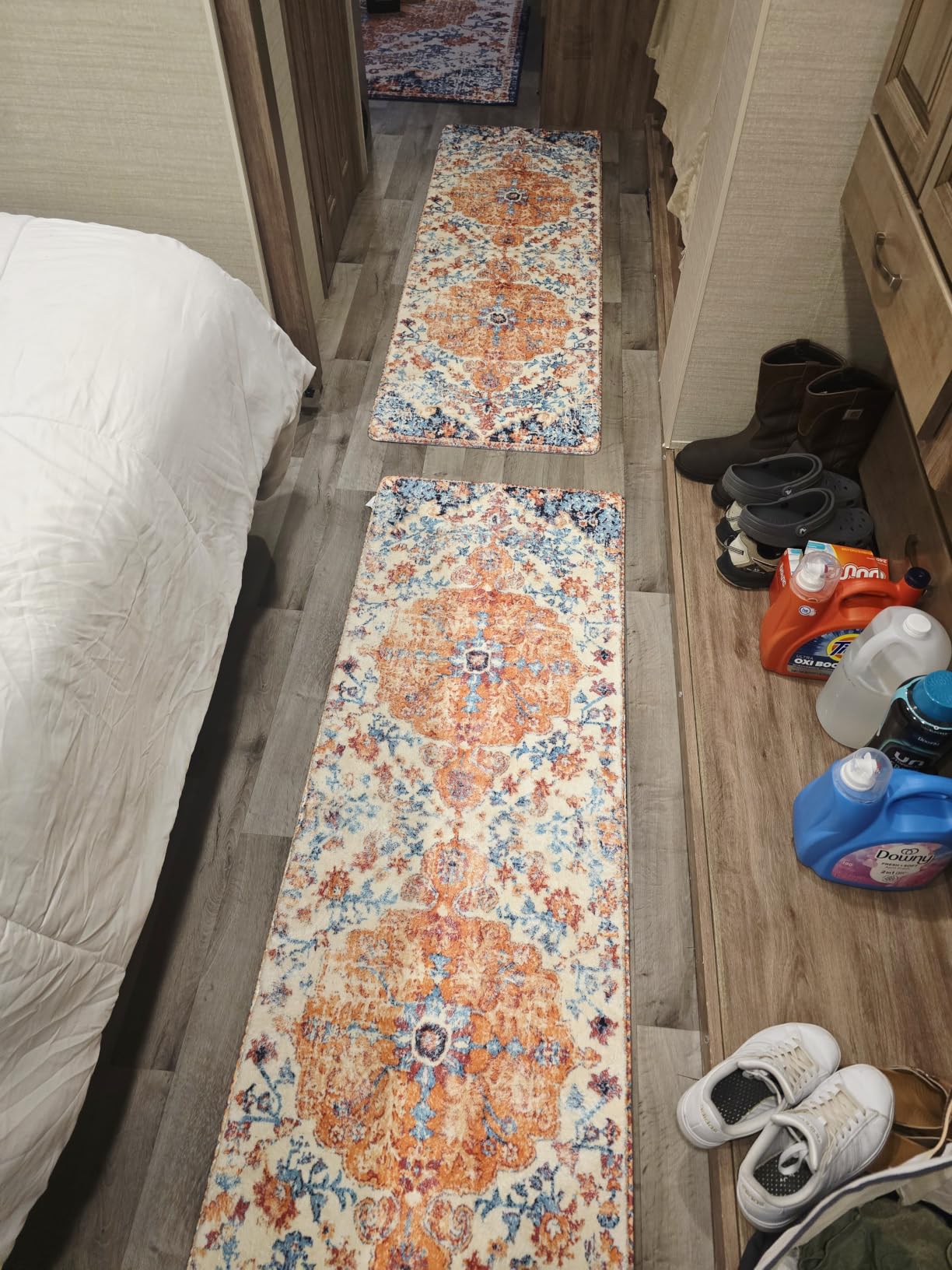 Lahome Boho Tribal 8x10 Area Rugs for Living Room, 8 x 10 Washable Rug for Bedroom Aesthetic, Large Oriental Vintage Soft Dining Room Carpet for Under Table Playroom (Rust/Dull Teal,8x10ft) customer photo 2