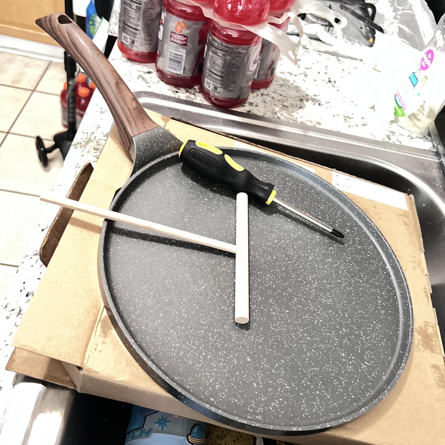 SENSARTE 12 Inch Nonstick Crepe Pan Granite Coating Pancake Pan Gray customer photo 2
