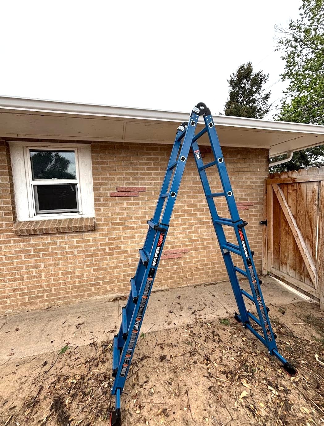 LANBITOU Ladder A Frame Extension 14Ft Multi Position for Home 330lbs customer photo 1