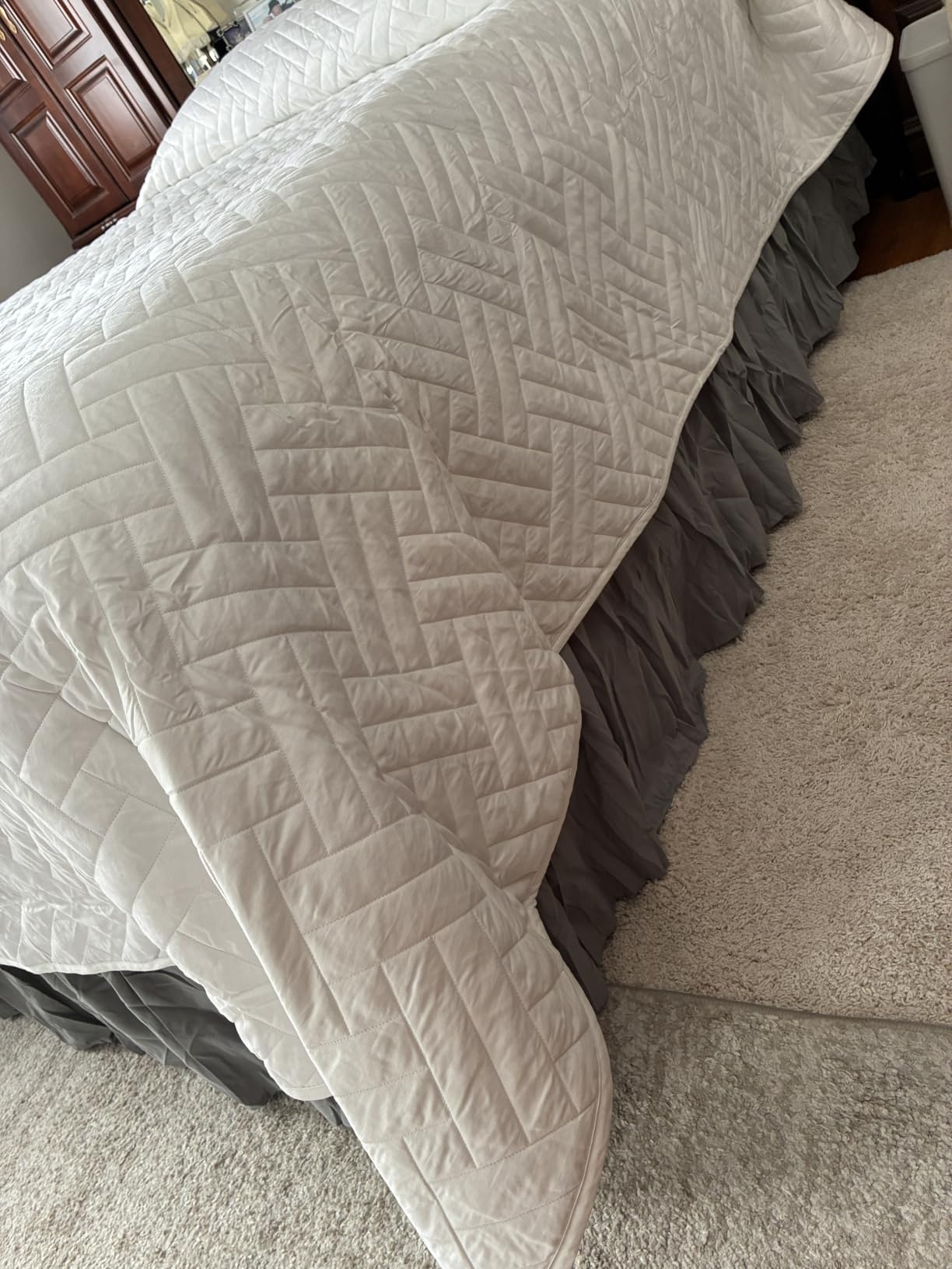 MEILA Wrap Around Elastic Bed Skirt for Queen & King Beds, 16