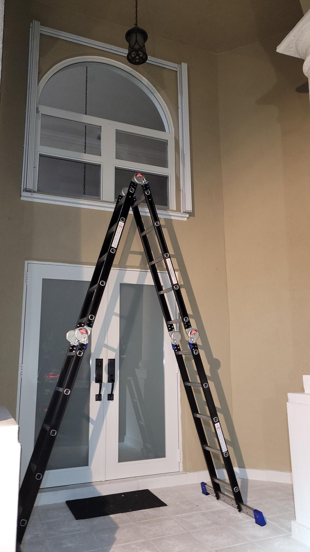 Bryner Step Folding Ladder 19.6ft Multi-Purpose Aluminium Extension Ladders, 7 in 1 Folding Adjustable Telescoping Step Ladder 330lbs customer photo 2