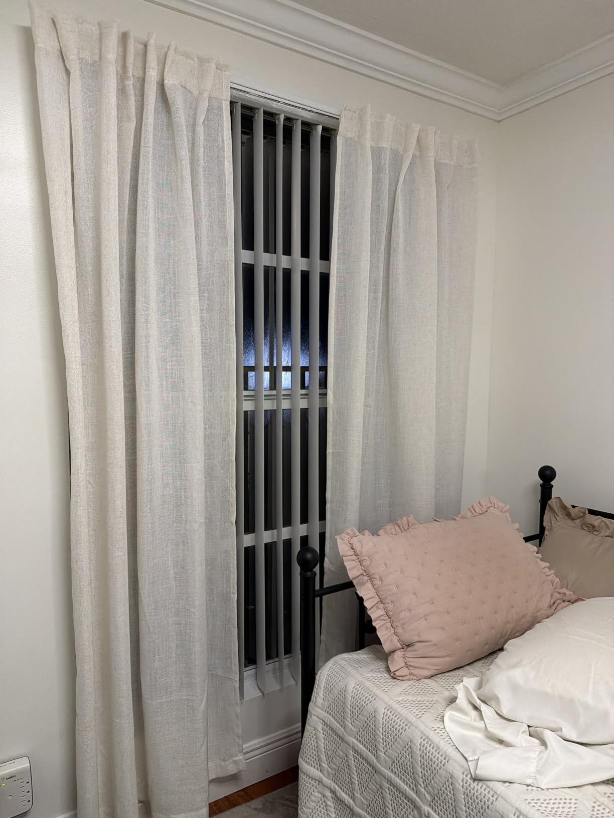 MIULEE Natural White Linen Curtains 52x84 Inch Long for Bedroom Living Room customer photo 1