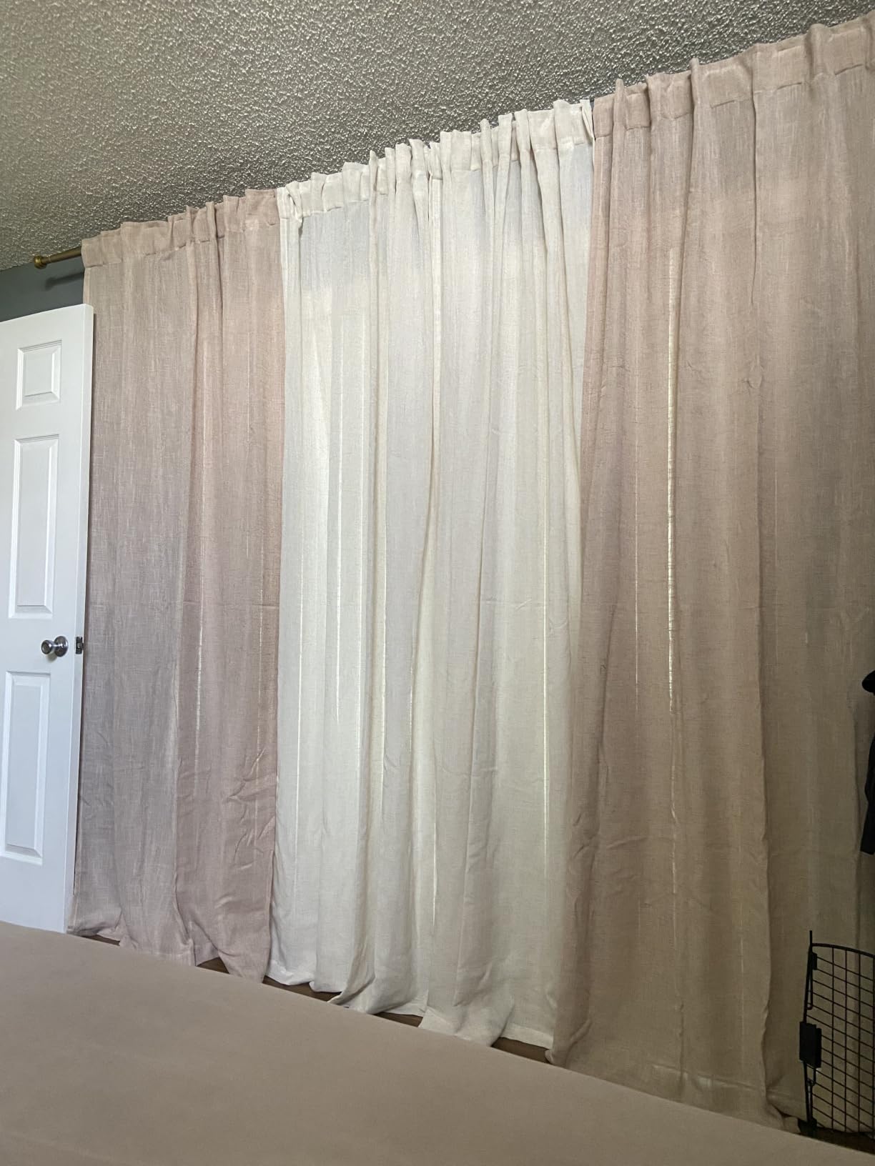 MIULEE Natural White Linen Curtains 52x84 Inch Long for Bedroom Living Room customer photo 2