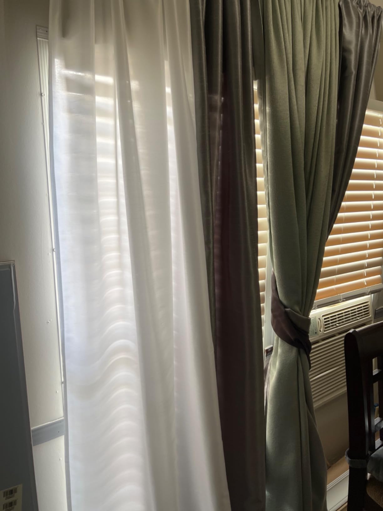 Chyhomenyc Uptown Faux Silk White Curtains 84 Inch Length 2 Panels for Bedroom, Light Filtering Soft Shiny Fabric Rod Pocket Window Drapes for Living Room, Each 40x84 Inches, 7 FT customer photo 2