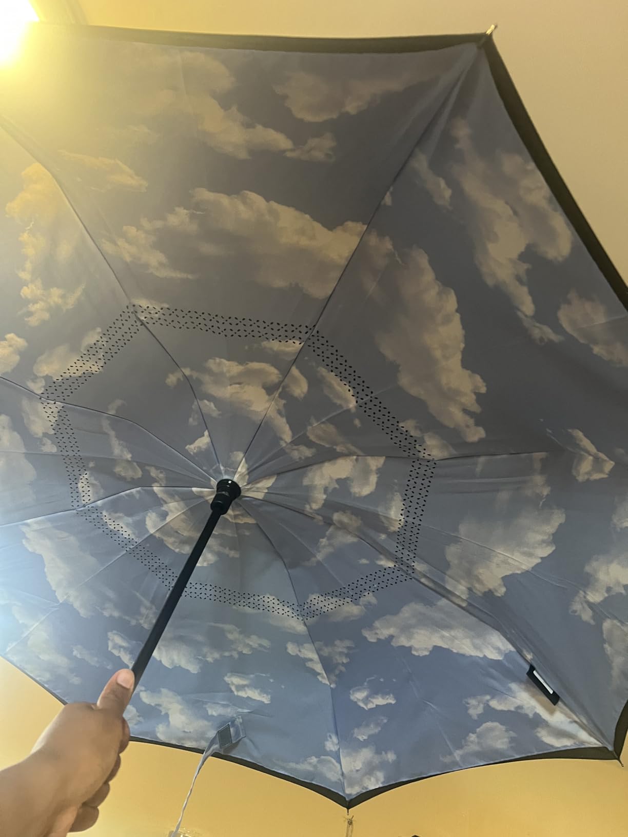 Aoxun 6.5ft Beach Umbrella with Tilt Pole, Portable Sand Anchor and Carry Bag, UPF 50+ Sun Shelter Air Vents Design for Outdoor Activities (Navy Blue & White) customer photo 1