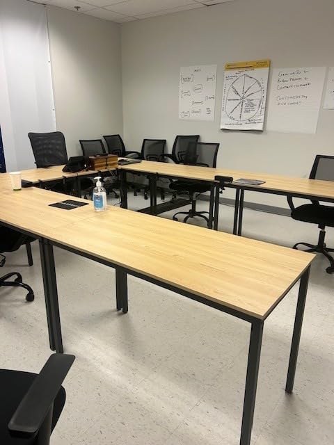 Bonzy Home Conference Tables 14ft Meeting Room Study Writing Printer Table Office Computer Desk for 16 People Save Space Design Modern 6PCS (165.3