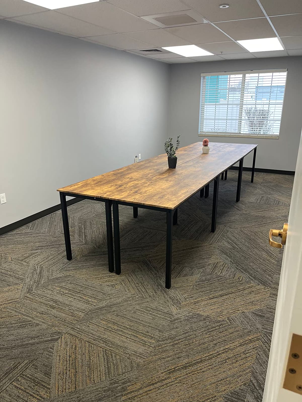 Bonzy Home Conference Tables 14ft Meeting Room Study Writing Printer Table Office Computer Desk for 16 People Save Space Design Modern 6PCS (165.3