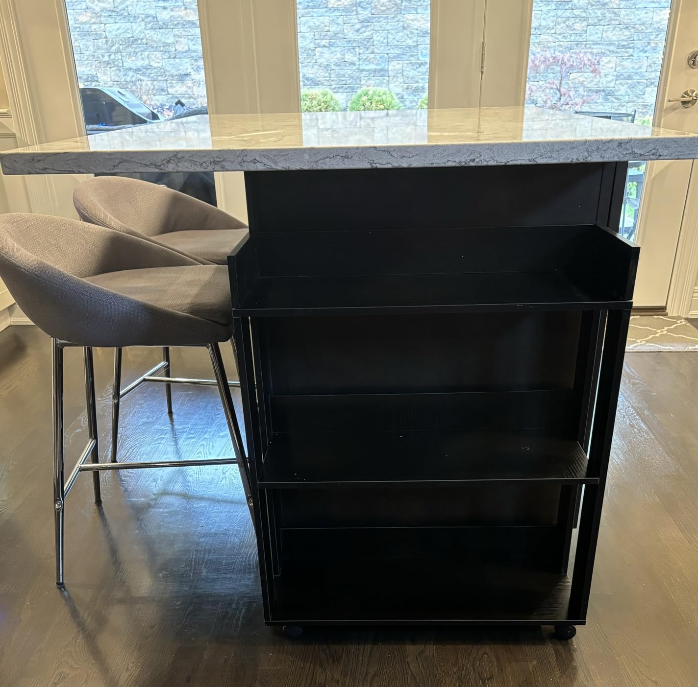 ALISENED 3-Tier Small Bookshelf with Wheels, Bedside Cart Library Cart customer photo 1