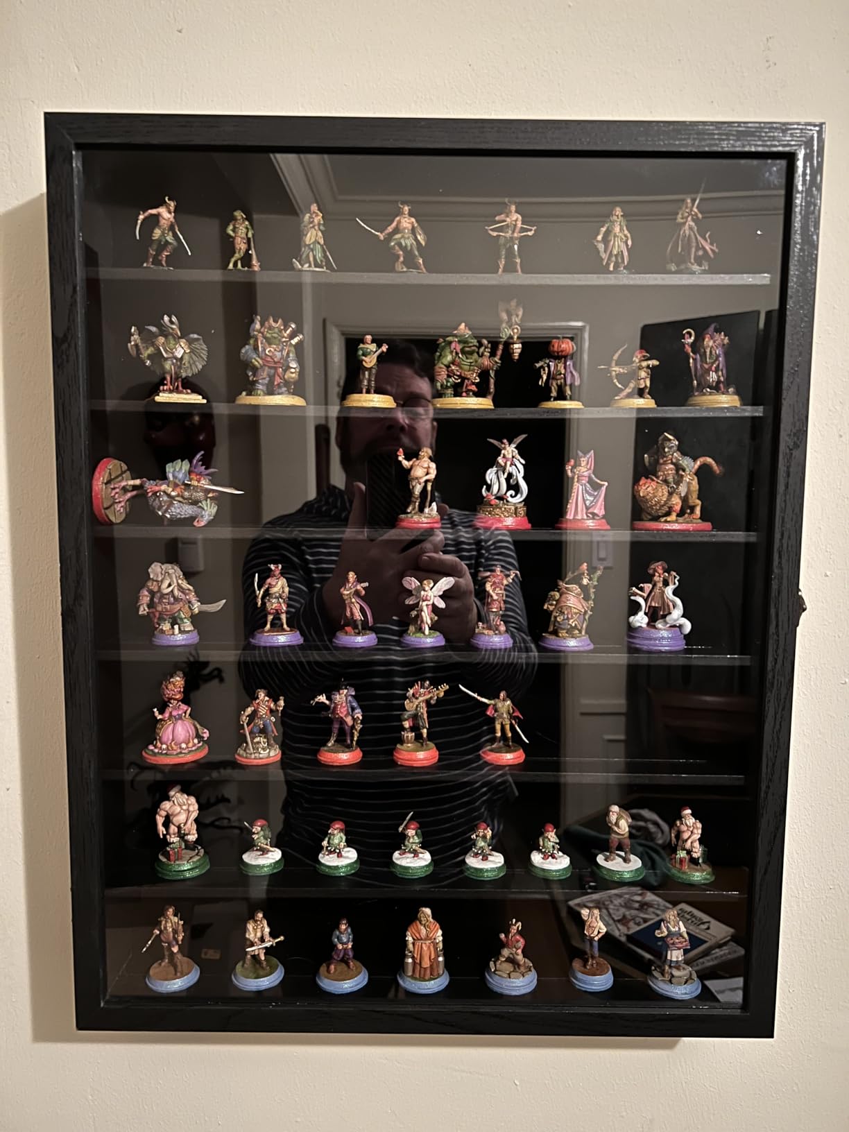 FramePro Shadow Box Frame Display Case 12x16 with Removable Shelves, Deep Memory Box Trinket Knick Knack Shelf Cabinet for Collector, Keepsake Coins Military Medals Wedding Flowers Black customer photo 1